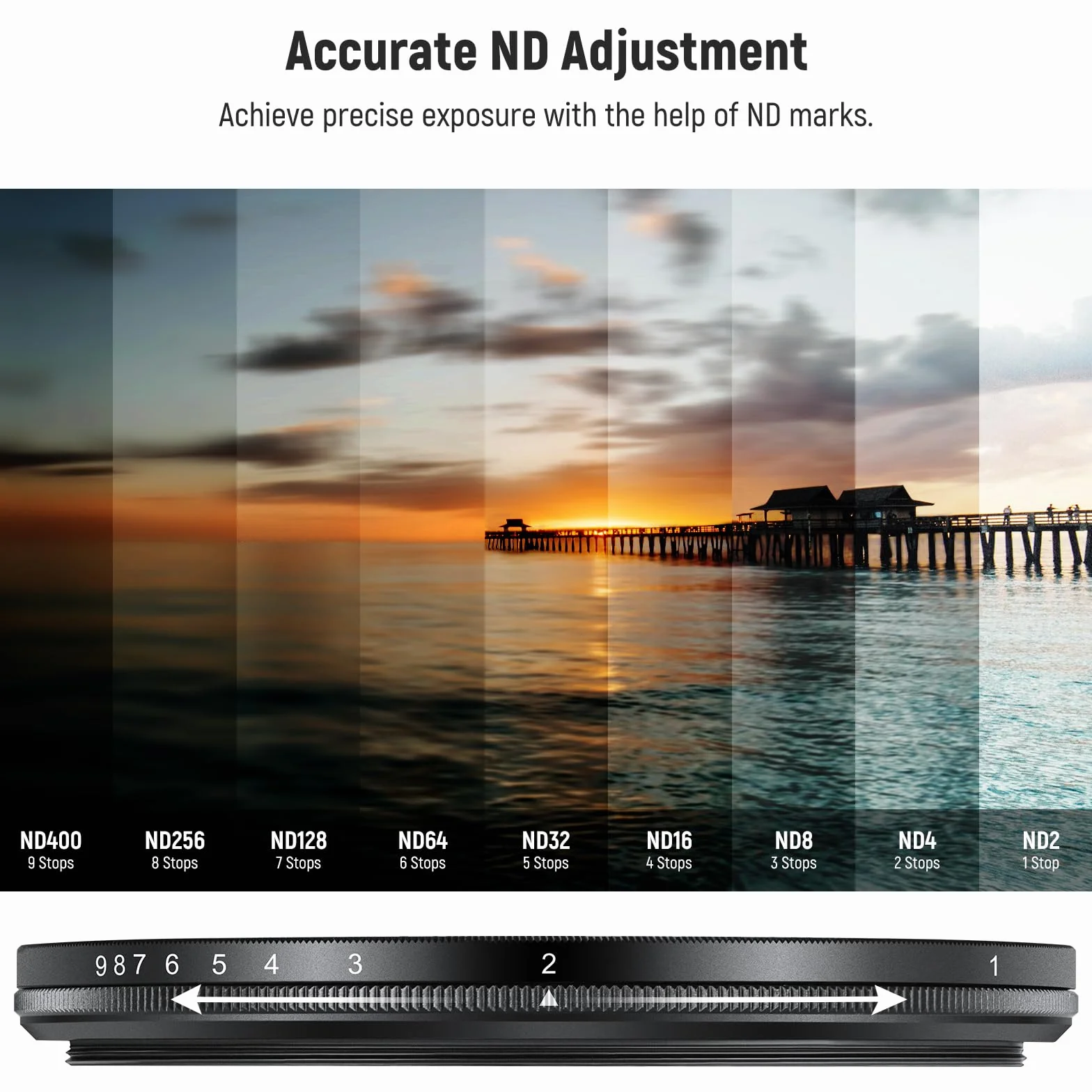 NEEWER 67mm Filtro ND2-ND400 Variabile (1-9 Stop) con Copriobiettivo, Cordino, Panno da Pulizia, Regolazione Precisa della Densità Neutra, Vetro Ottico Multistrato, Anti Impronte Digitali e Antigraffi