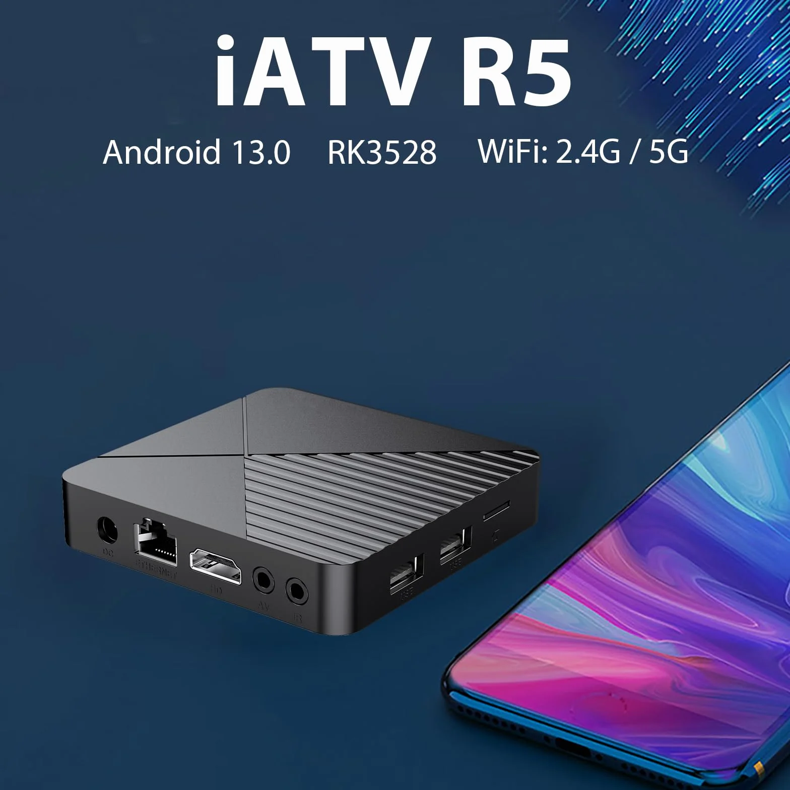 BOXPUT R5 scatola Android con 4 GB RAM e 64 GB ROM, scatola TV Android 13.0, chip RK3528/WiFi6/BT5.0, 8K decodifica 3D HDR10 ad alta definizione video smart TV box, con isolamento a infrarossi