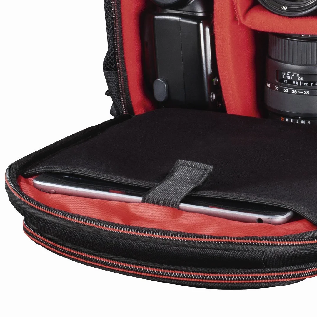 Hama Zaino per fotocamera Miami 150, nero/rosso, Nero, Viaggi