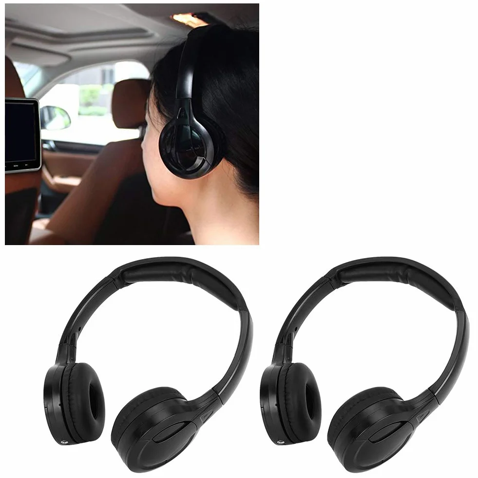 Dioche Caravan Cuffie Senza Fili 2 Canale Cordless Infrarossi Ir Stereo Audio Auricolari Per Auto Poggiatesta Dvd