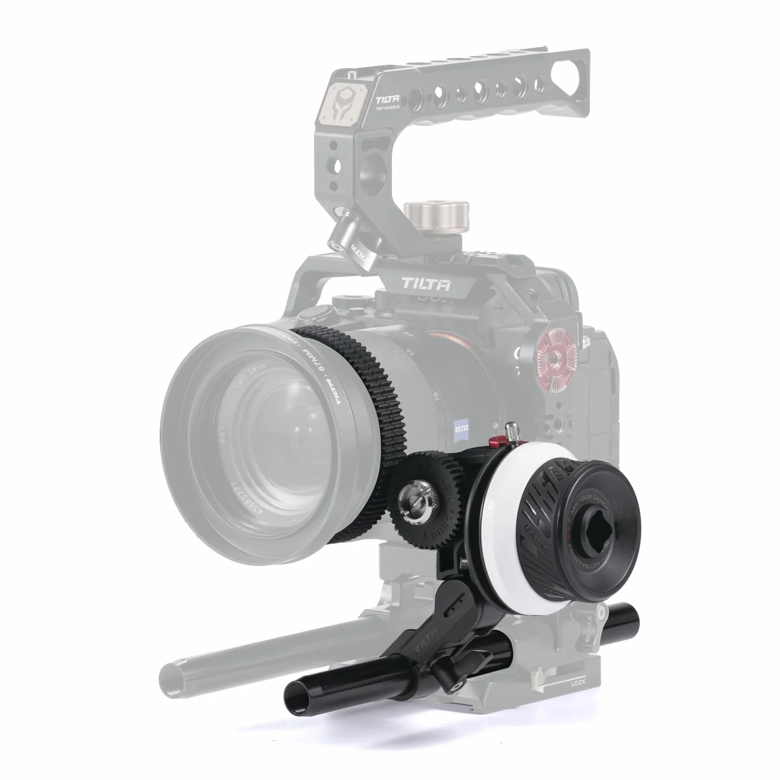 Tilta Pocket Mini Follow Focus per fotocamere DSLR Mirrorless, regolabile a 360 gradi, con segni A/B obiettivo fotografico Follow Focus Gear Ring 15 mm fondo singolo asta supporto FF-T07
