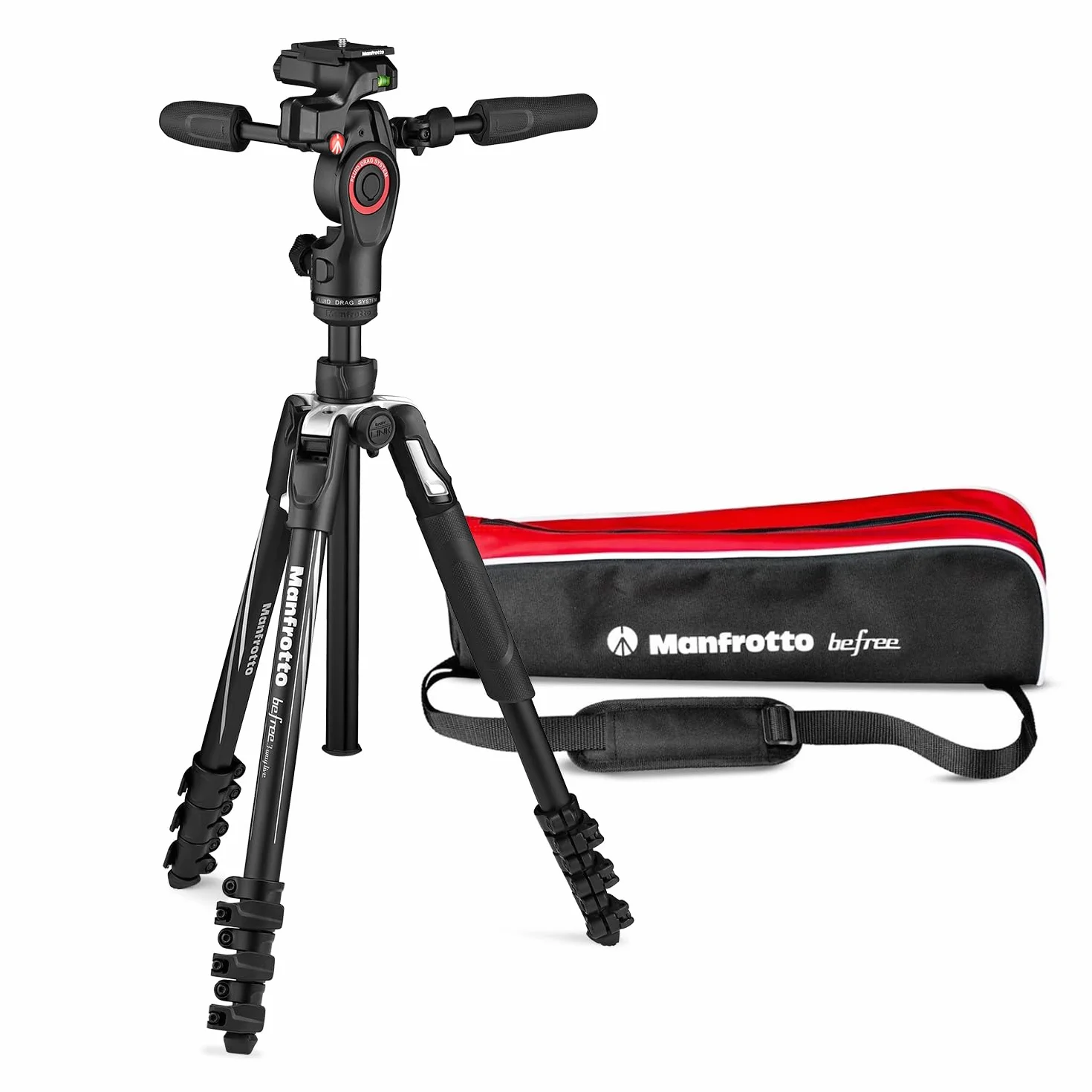 Manfrotto Befree Advanced 3-Way Tripod Kit, Tripod and Fluid Head in Aluminium for Cameras and Camcorders up to 6 kg, Ultra-Compact, Photo Accessories for DSLR, CSC, Mirrorless, Photo and Video