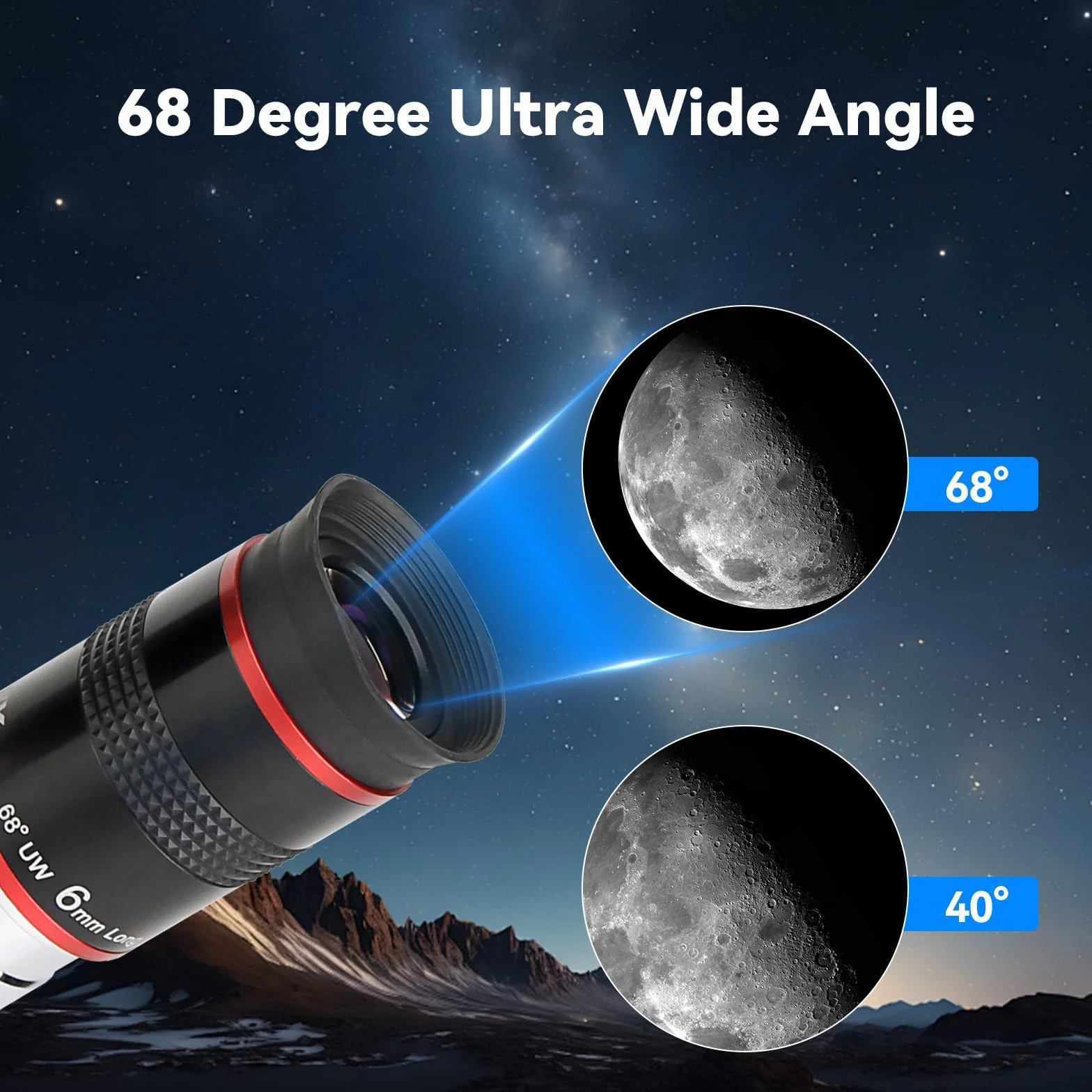 SVBONY Telescopio oculare ultra grandangolare da 68 gradi da 6 mm e SV188P 90 gradi Dielettrico a stella diagonale, 3,2 cm, accessori per telescopi astronomici visivi