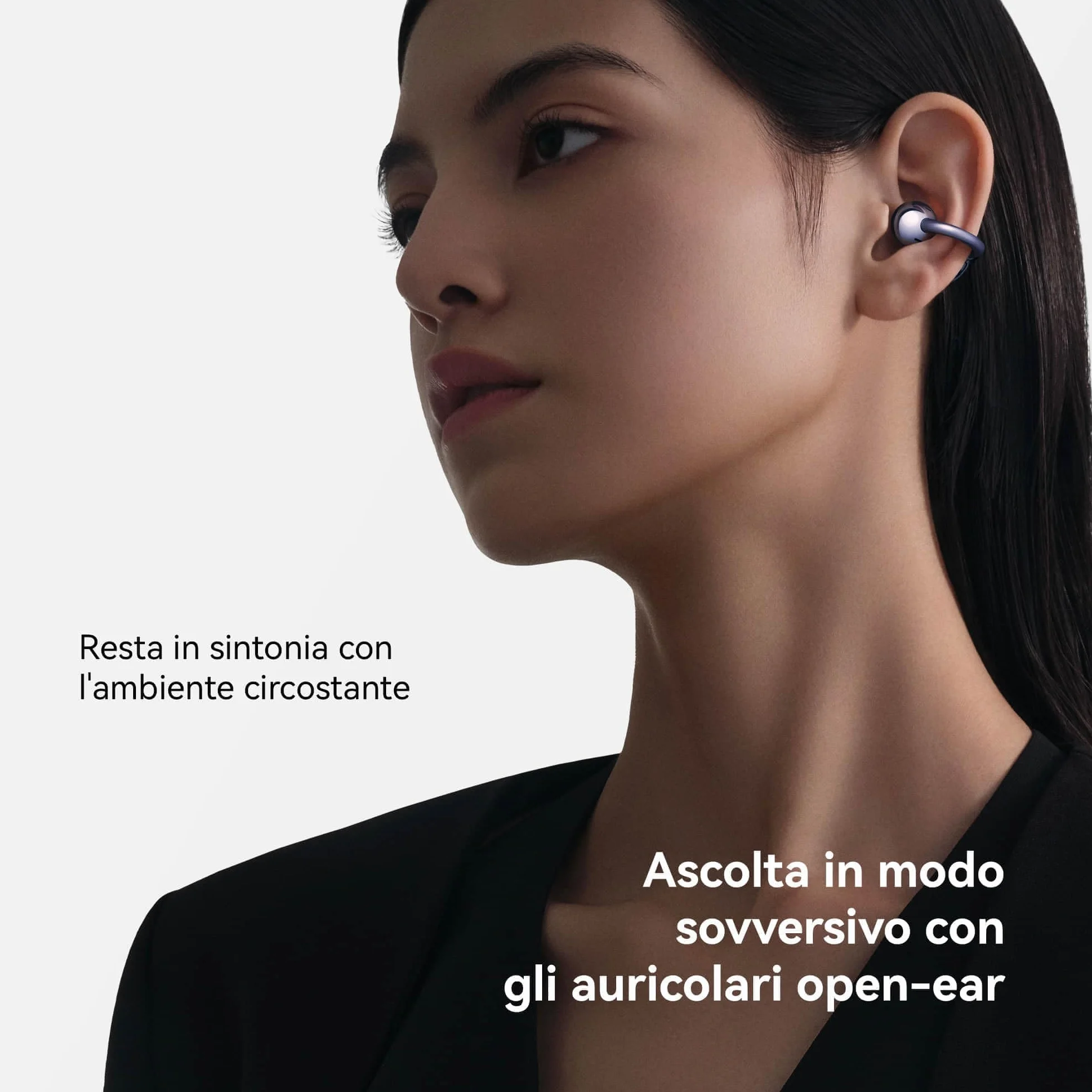 HUAWEI FreeClip, Design innovativo con clip per un comfort senza pari, Ascolta con open-ear, Cancellazione del rumore AI per chiamate, Batteria lunga durata, Android & iOS, Italia, Purple