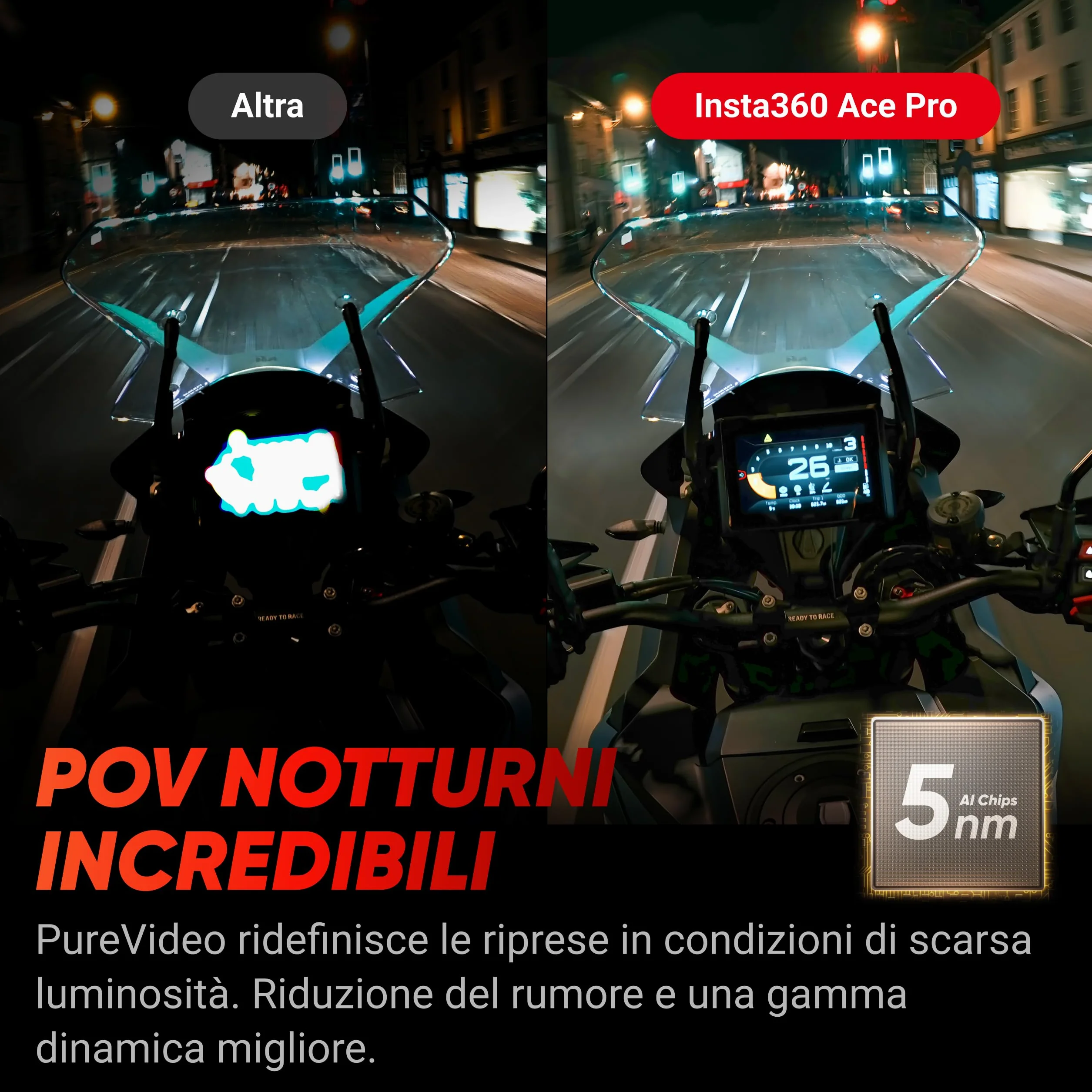 Insta360 Ace Pro - Action cam impermeabile Co-disegnata con Leica, sensore da 1/1.3" e riduzione del rumore per una qualità d'immagine imbattibile, 4K120fps, schermo orientabile da 2,4" e funzioni AI