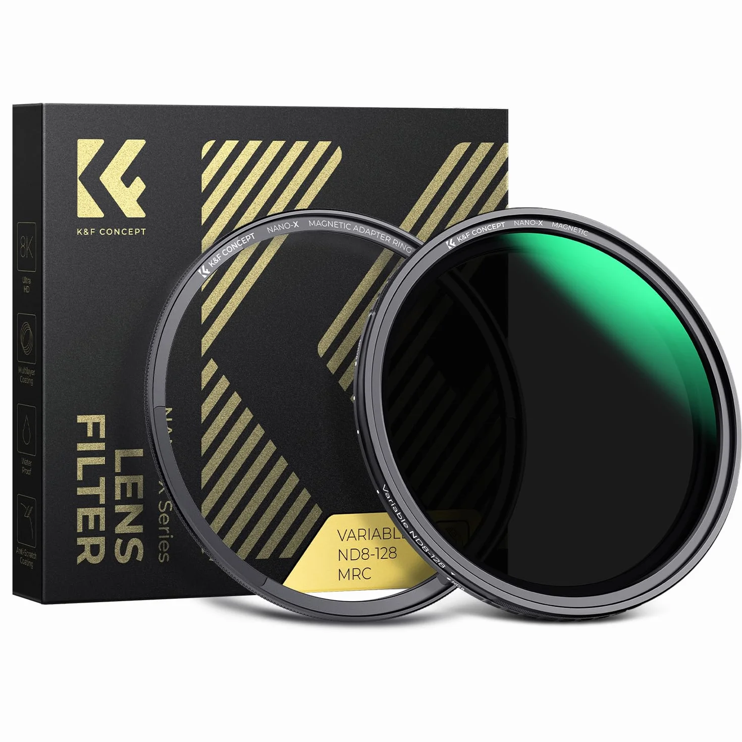 K&F CONCEPT 67mm Nano-X Magnetico Filtro ND Variabile ND8-ND128 (5 f-Stops) con Anello Adattatore Magnetico, Filtro ND Magnetico a Densità Neutra con 28 Strati di Nano Rivestimento
