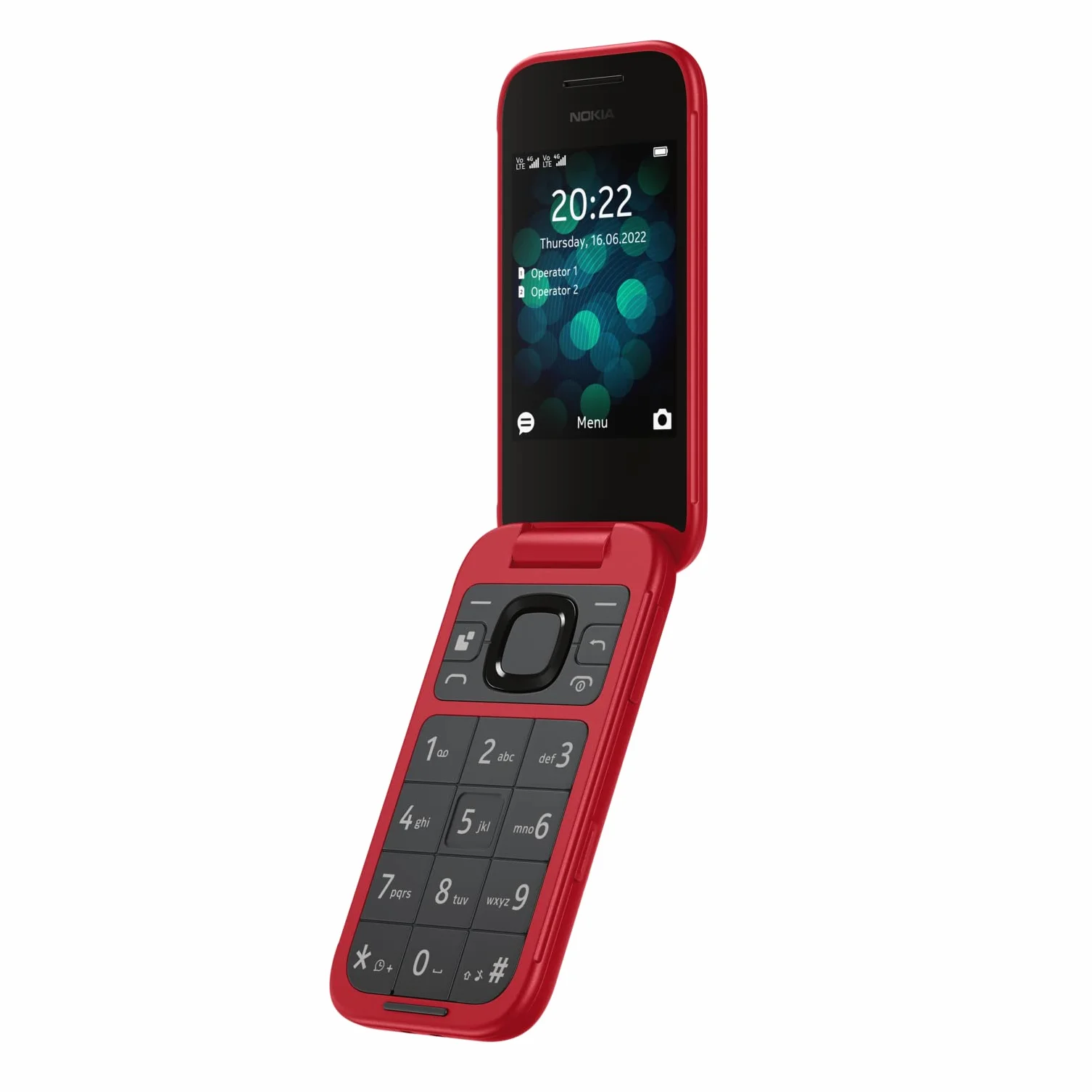 Nokia 2660 - Telefono Cellulare 4G Dual Sim, Display 2.8", Tasti Grandi, Tasto SOS, Fotocamera, Bluetooth, Radio FM Wireless e lettore mp3, Ampia batteria, Rosso, Italia