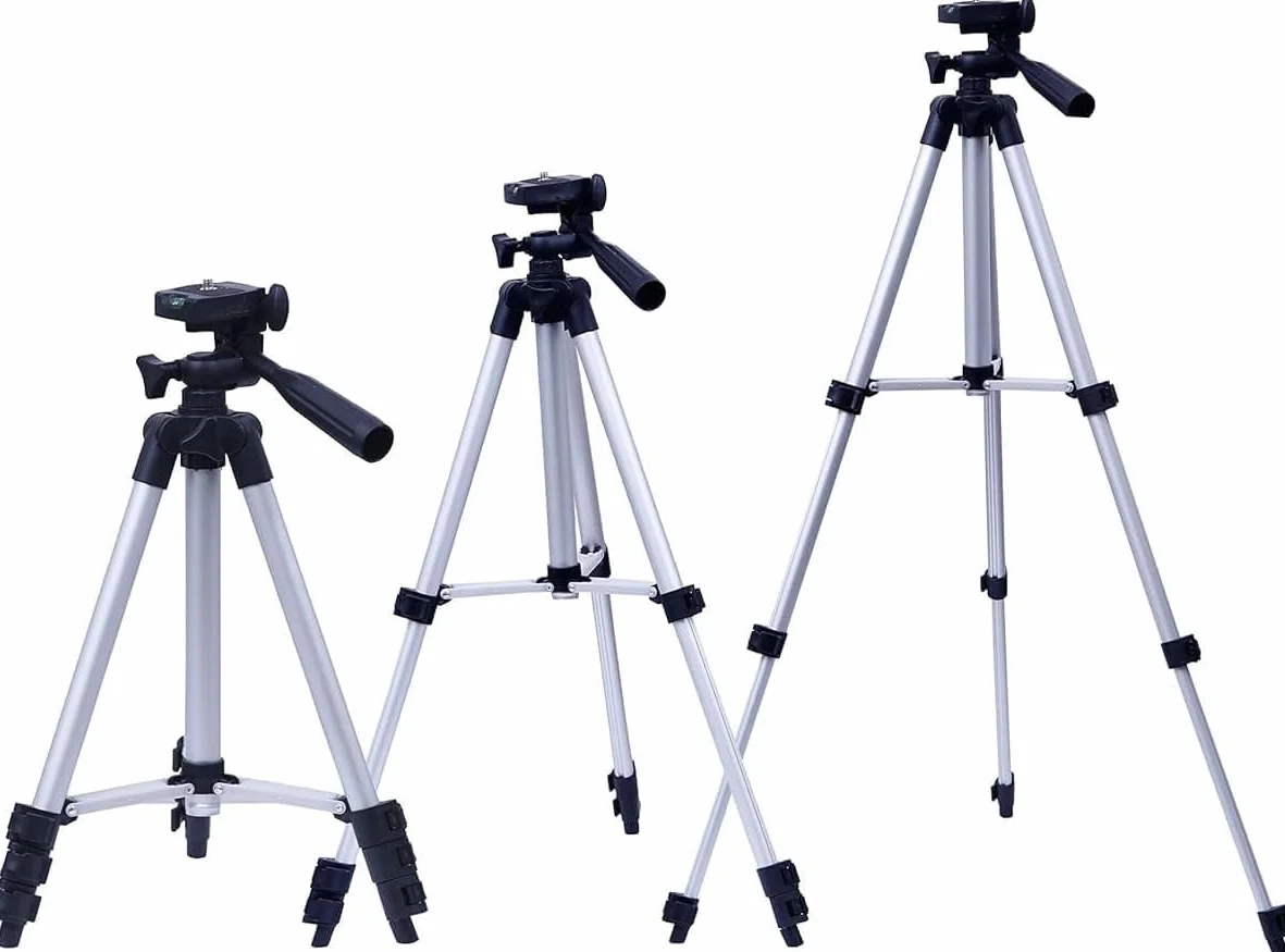 Treppiede Fotocamera Leggero Cavalletto Allungabile Alluminio con Livella Regolabile Estendibile per Macchina Fotografica digitale Videocamera Treppiedi Camera per Canon Nikon Supporto Smartphone