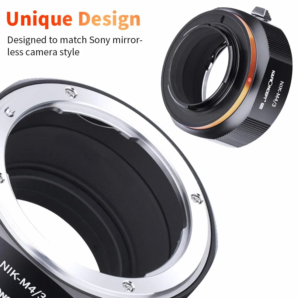 K&F CONCEPT Lente Mount Adattatore Manuale Fuoco: Compatibile con Lente Compatibile con Nikon F a Corpo Fotocamera Micro Quattro Terzi(M4/3)
