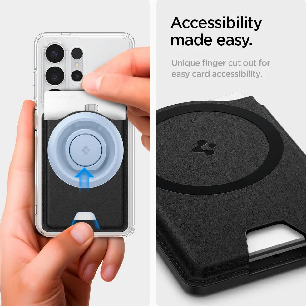 Spigen Valentinus MagFit+ Portafoglio Magnetico Compatibile con Samsung Galaxy S26 & S25 Serie, S25 Edge e Z Fold 7 - Nero