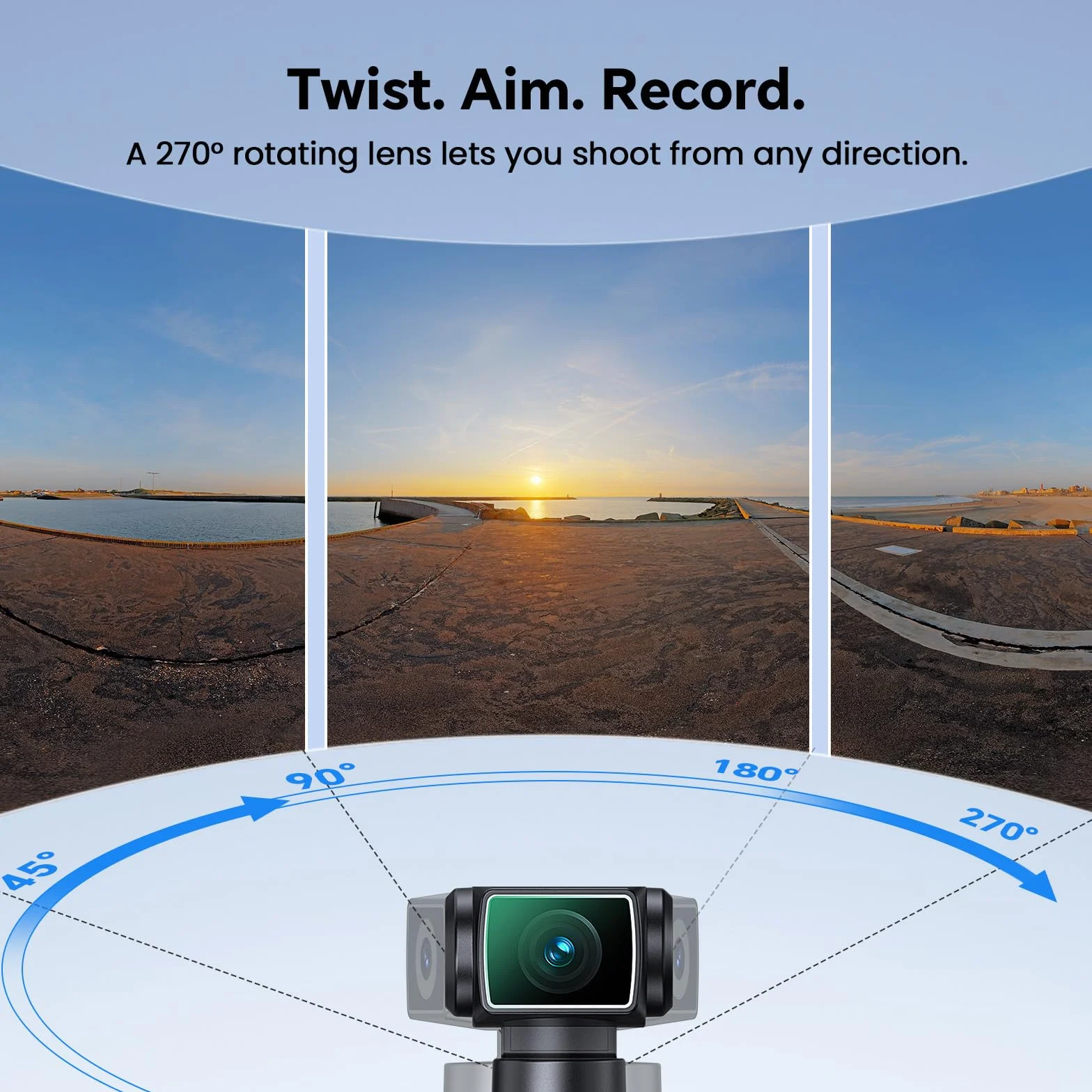BOBLOV Fotocamera 5K Body con microfono, fotocamera W5 Vlogging, 5K/15FPS e 4K/60FPS con obiettivo rotante a 270°, supporto microfono esterno, opzioni clip/cinghia, stabilizzazione EIS per riunioni e