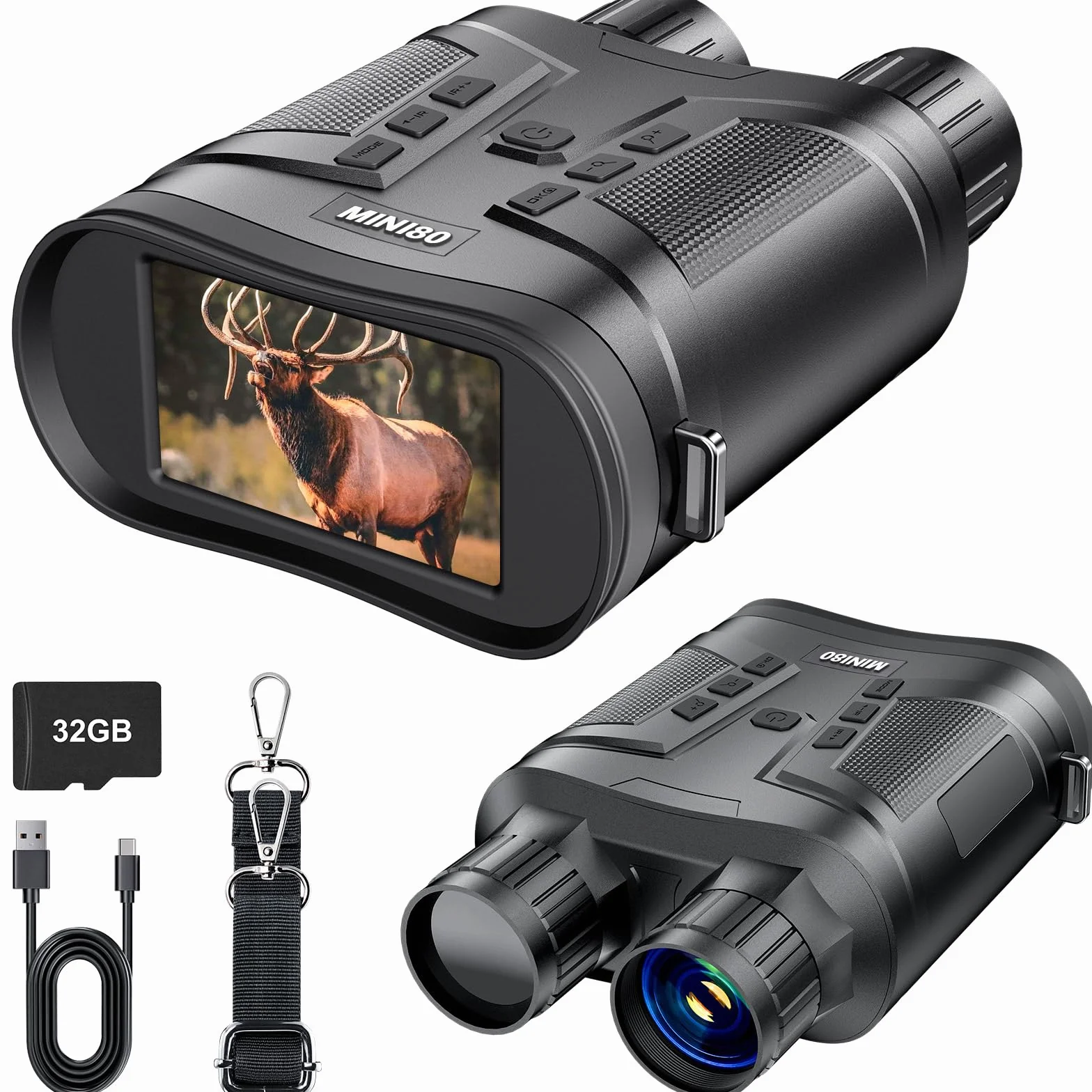 Binocolo Visione Notturna,Dowesyeen Cannocchiale Professionale 4K 6000mAh Ricaricabili Binocolo Notturna Infrarossi 3" TFT con Registrazione di 1080p HD Foto e Video con Scheda 32GB