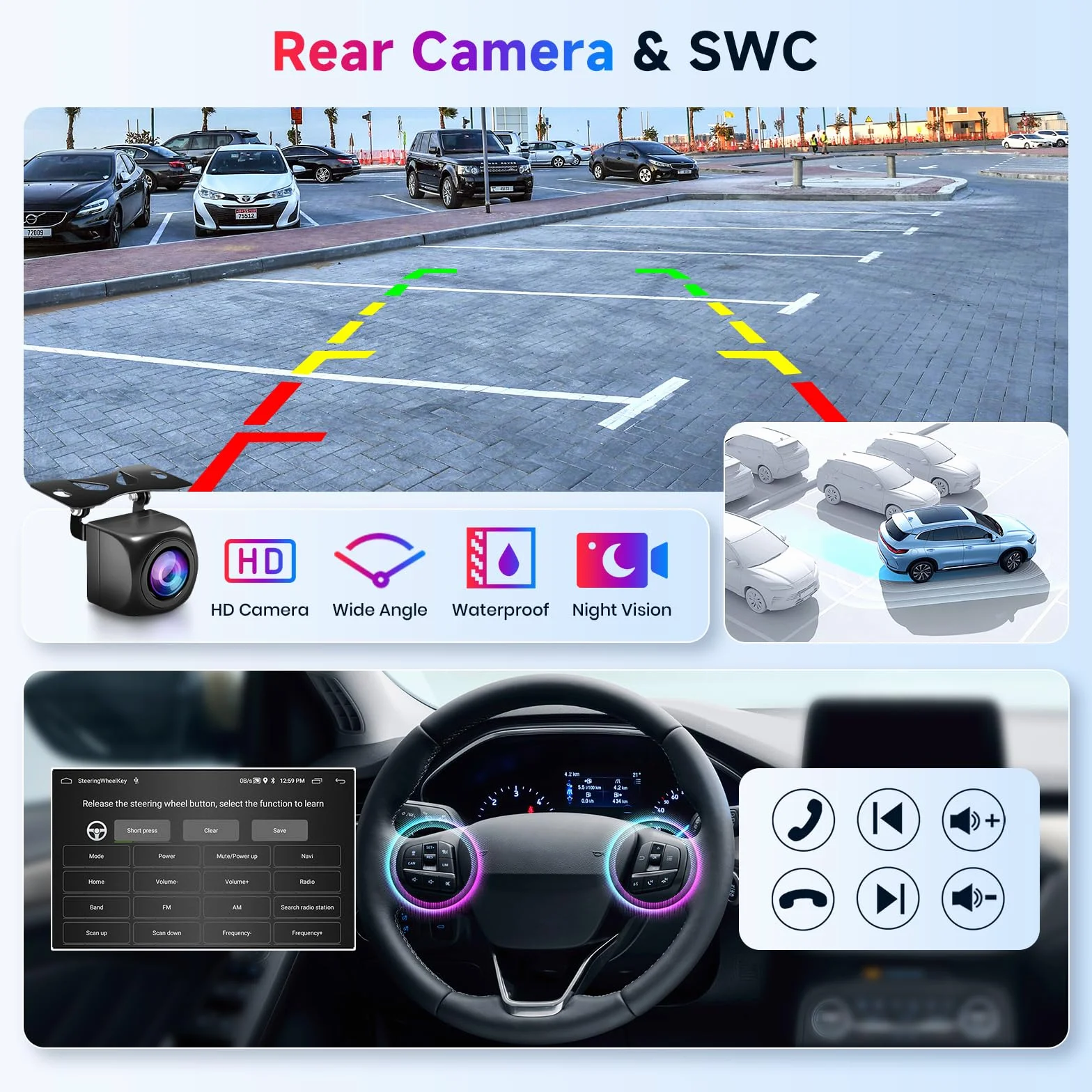 Hodozzy 2GB+64GB Android Autoradio per Audi A4 S4 RS4 B5 B6 B7 Seat Exeo con Wireless Carplay Android Auto, 7 Pollici Touchscreen Stereo 2 Din Schermo con GPS Wifi Bluetooth DSP FM/RDS con Telecamera