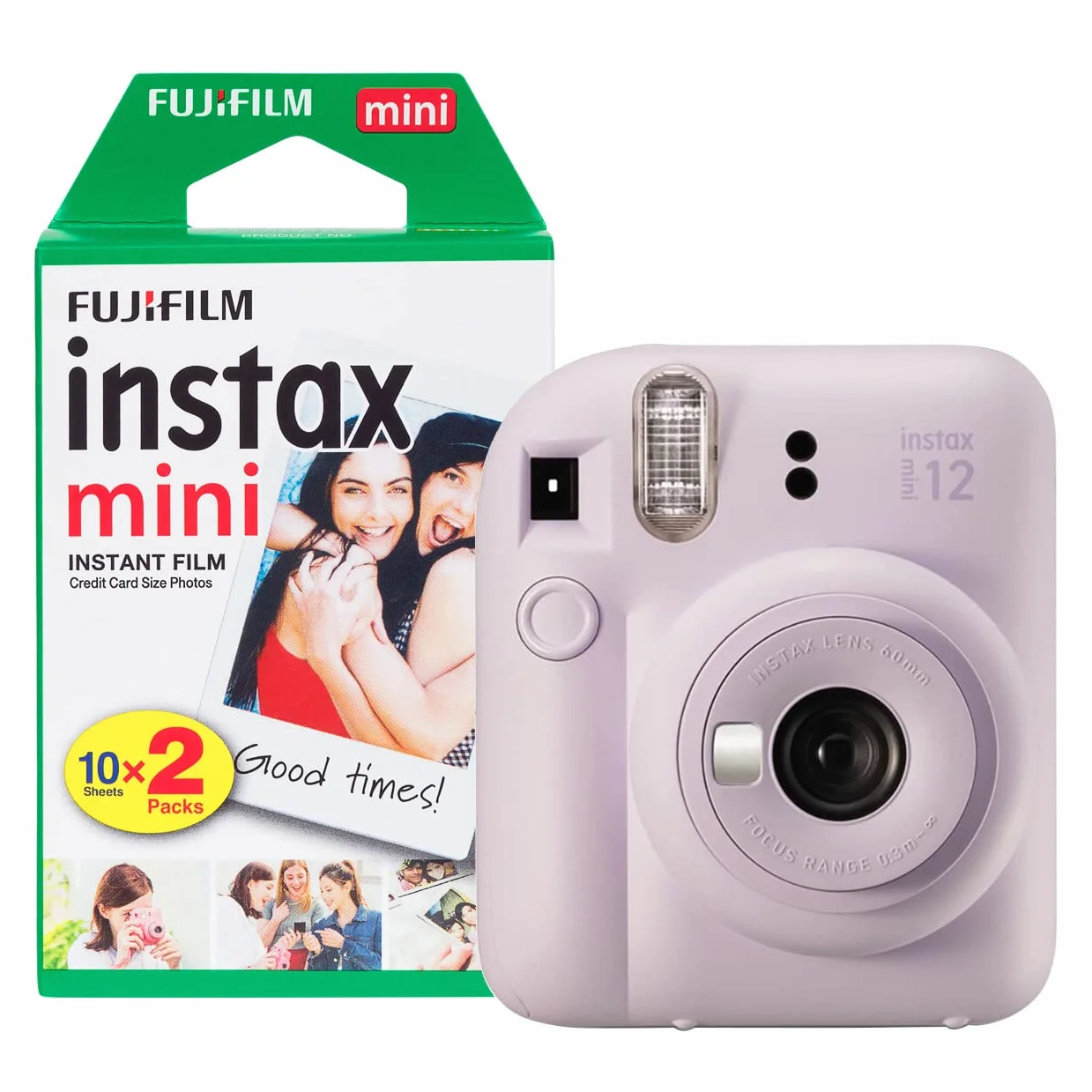 Fujifilm Instax Mini 12 - Fotocamera istantanea con confezione da 20 pellicole, colore: lilla