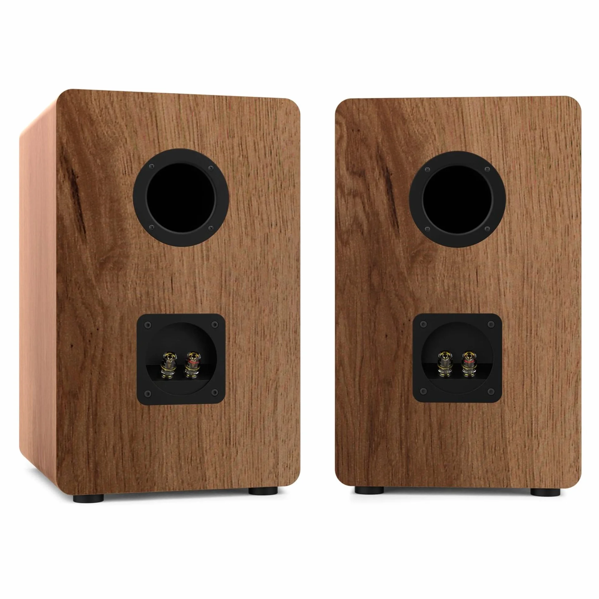 Wiibo Vintage 6 Walnut - Diffusori da Scaffale HiFi - Potenza 100W - Diffusori a 3 Vie - Griglia Rimovibile - Tweeter da 2", Squawker da 3" e Woofer da 5" - Suono Surround