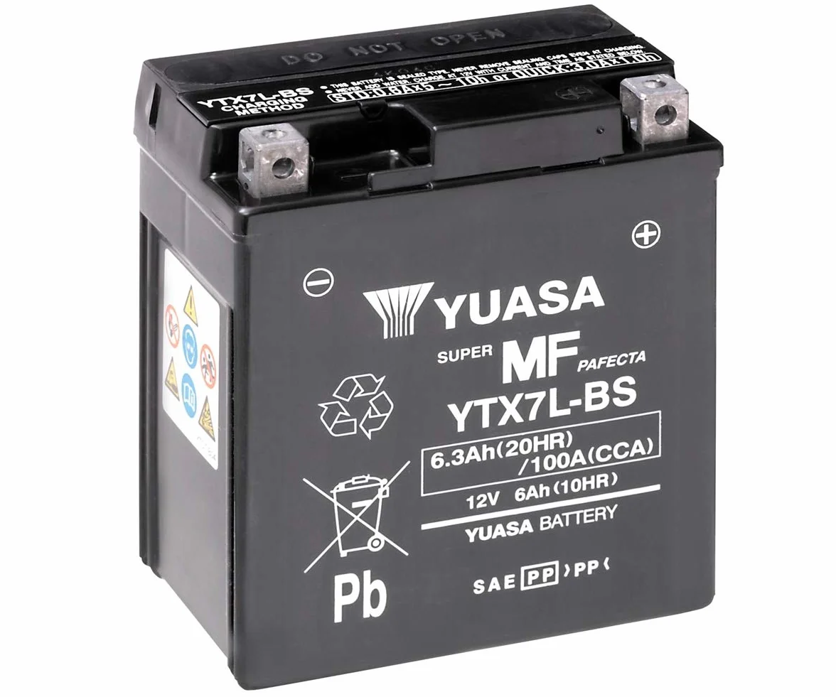 Yuasa batteria YTX7L precaricata sigillata 12V moto convenzionale