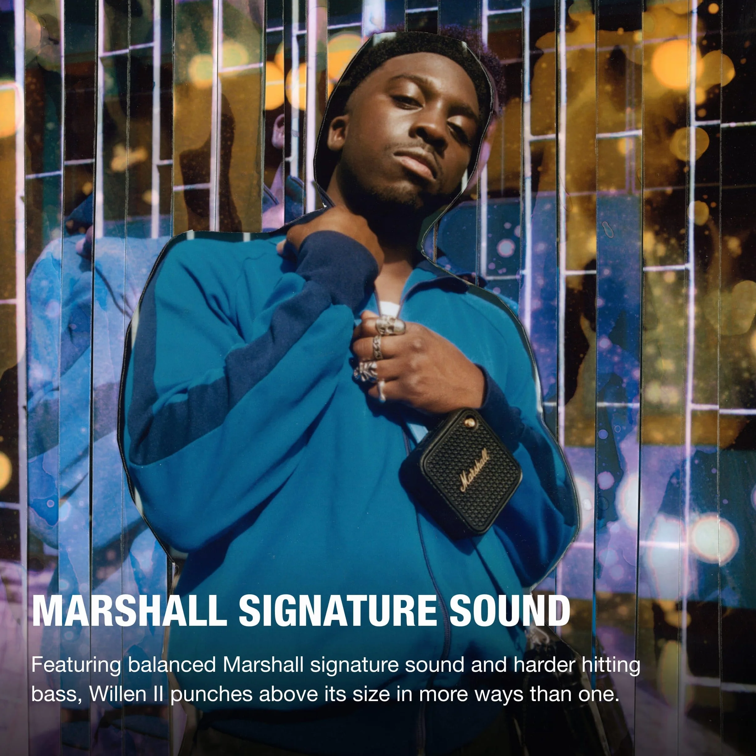 Marshall Willen II Altoparlanti Bluetooth Wireless 17 Ore di Riproduzione IP67 Impermeabile Ricarica Rapida - Nero