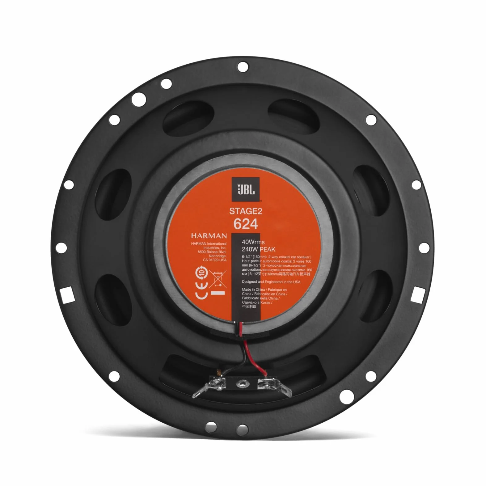 JBL Stage2 624 2-Vie impianto stereo Altoparlanti Auto Sistema di Harman Kardon - 240 Watt JBL Casse Auto, Nero, 16 cm