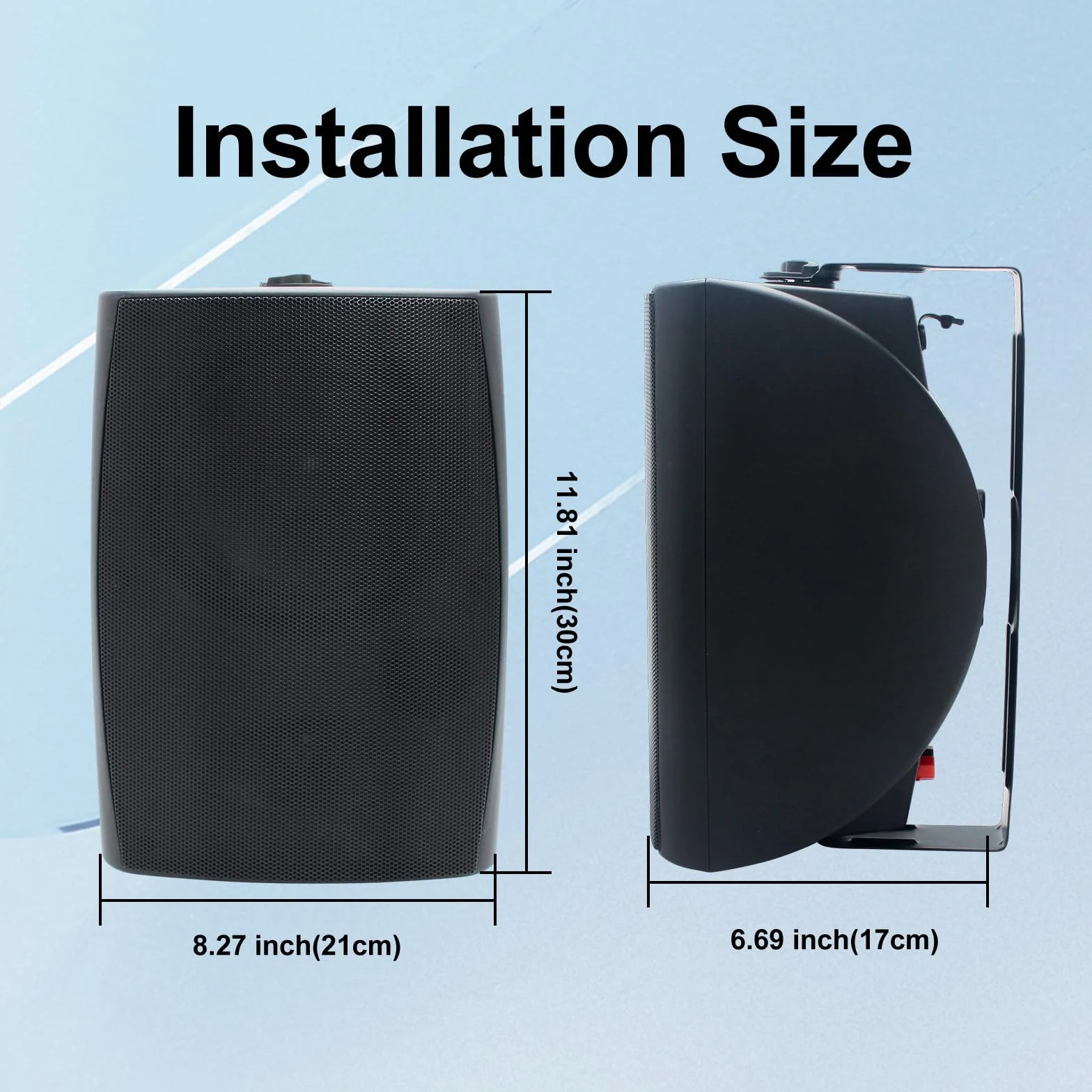 STUDIOFINIX Altoparlanti esterni 6,5 pollici 400 W montaggio a parete nero resistente alle intemperie