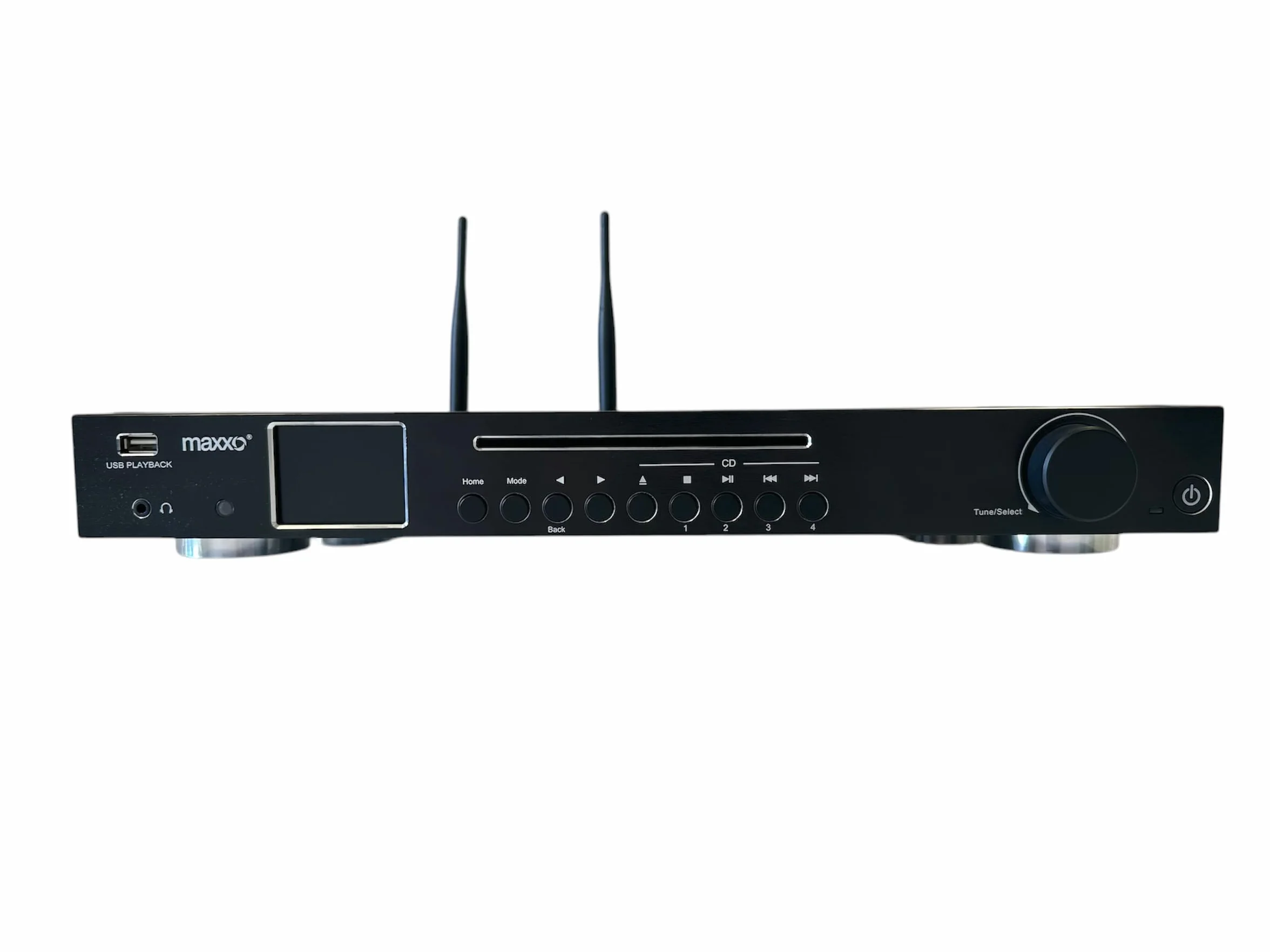 Maxxo TR04CD Hi-Fi Tuner radio digitale DAB+ FM Internet CD Bluetooth Wi-Fi Spotify USB UPnP RDS czarny
