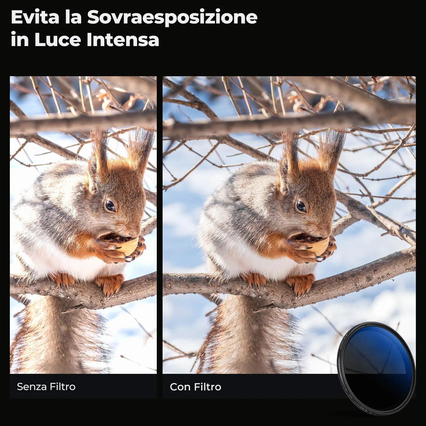 K&F Concept Nano-K 67mm Filtro Variabile ND2-400 (1-9 stop) in Vetro Ottico con Nano-Rivestimento a 18 Strati per Obiettivi 67mm