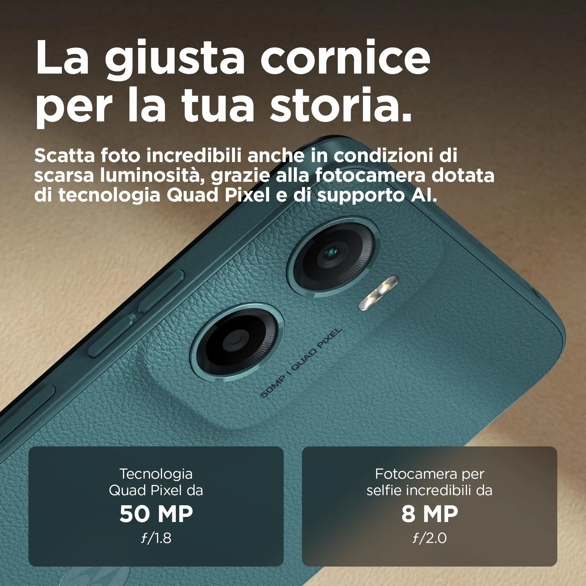 Motorola moto g05 (4/256GB, Fotocamera 50MP + sensore antisfarfallio, Display 6.67" HD+ 90Hz, batteria 5200mAh, MediaTek Helio G81, Android 15), Forest Green