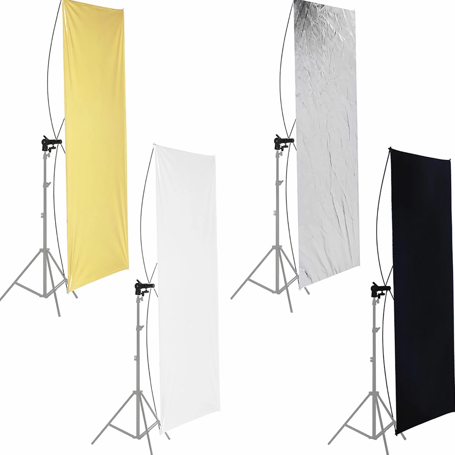 Neewer - Pannello piatto 90 x 180 cm, per riflettere le luci dello studio fotografico, con supporto rotante a 360 gradi e borsa da trasporto – oro/argento e nero/bianco
