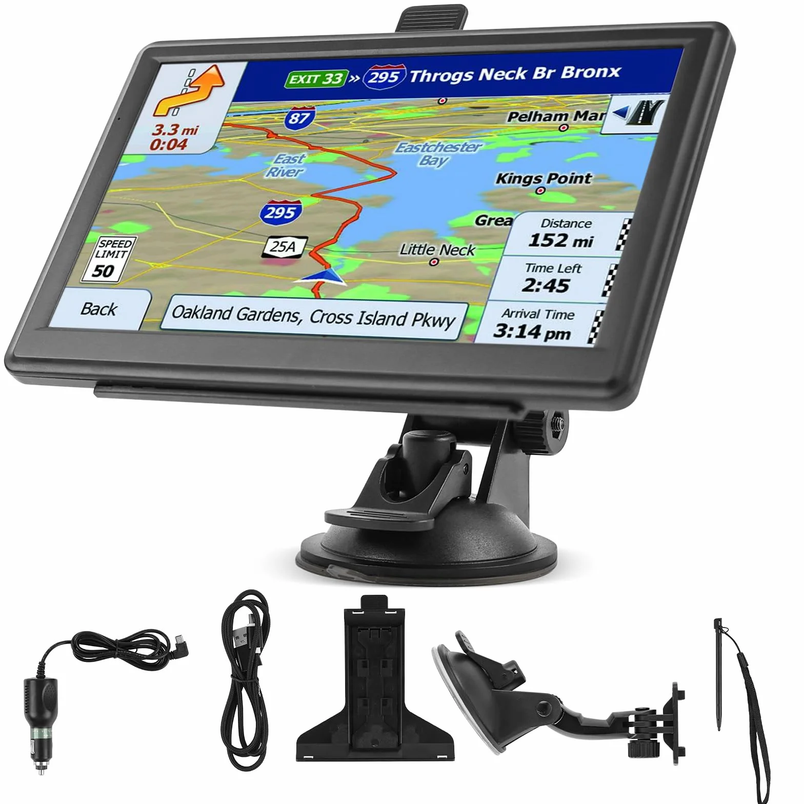 Kit navigazione GPS universale 7 pollici auto camion camper con supporto trasmettitore FM