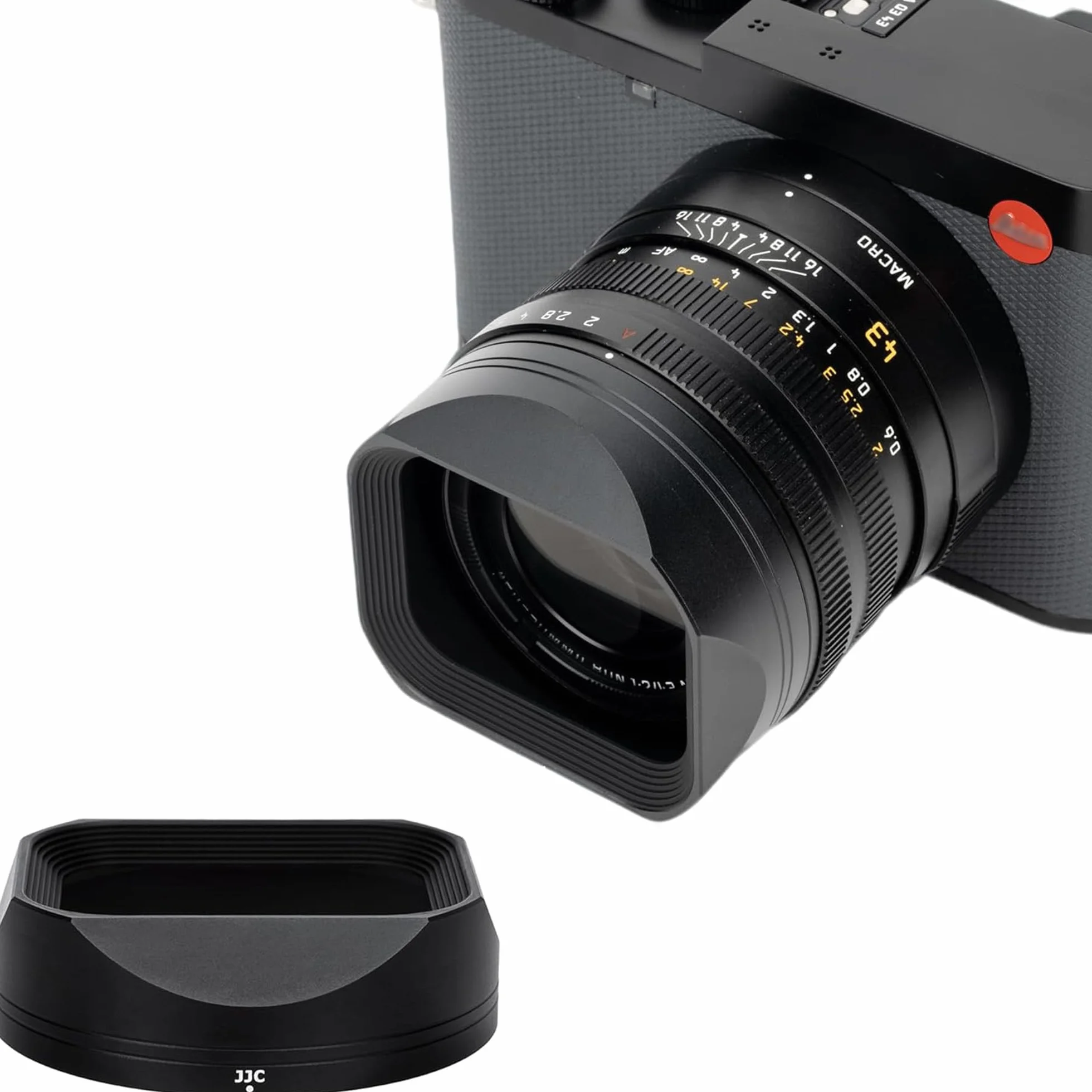 JJC Paraluce Quadrato in Metallo per Leica Q3 43, Q3, Q2 Design Ottimizzato Senza Vignettatura, Compatibile con Filtri Spessi 8mm e Modalità Macro, Adattabile al Tappo Obiettivo Originale