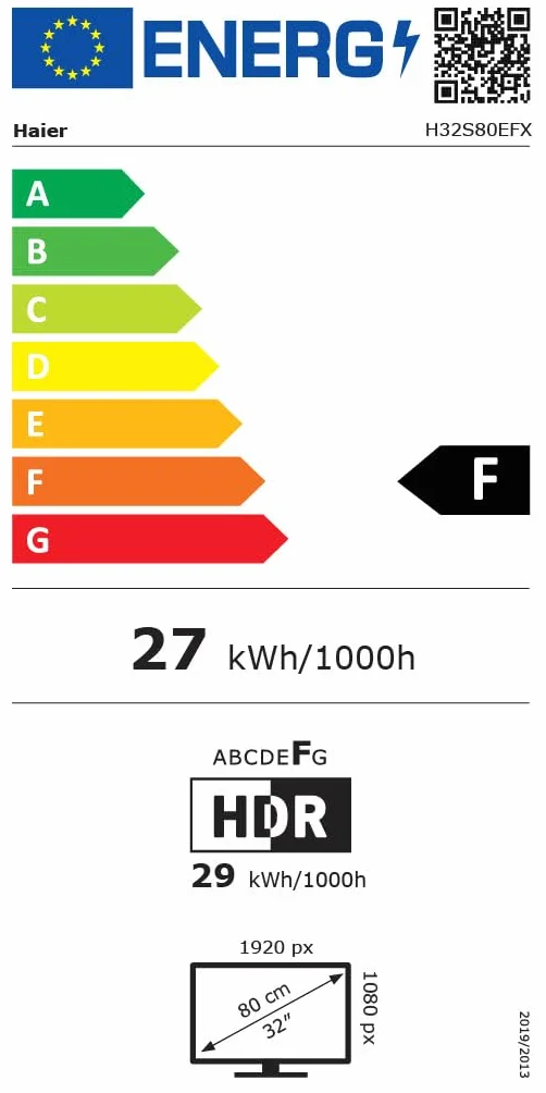 Haier 32'' QLED 4K UHD Smart TV H32S80EFX Google TV Dolby Audio HDR 10 120Hz HDMI 2.1