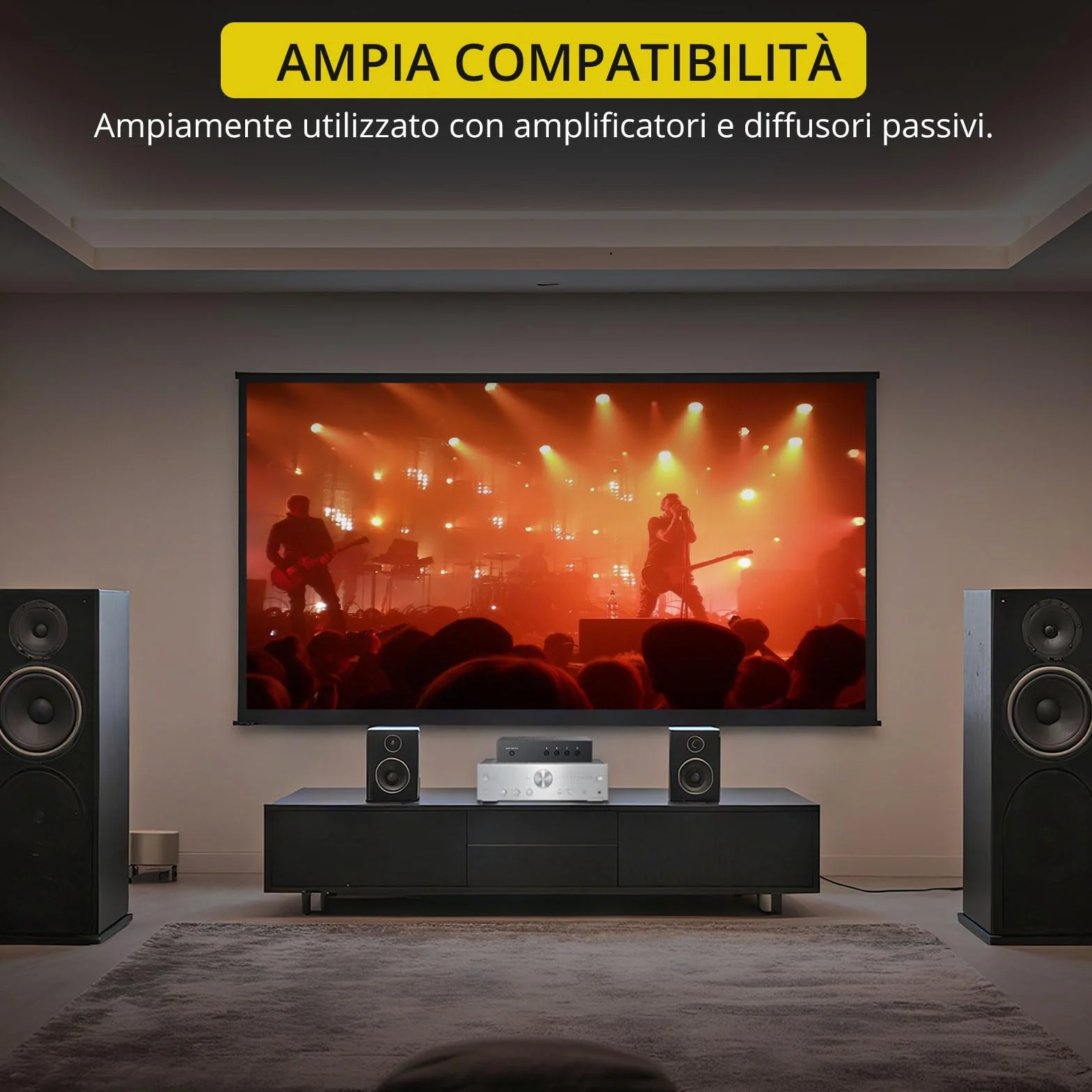 PROZOR Commutatore Altoparlanti 4 Zone Switch Passivo 1 Ingresso 4 Uscite 150W/Canale Selettore Passivo Altoparlanti 4 Zone Controllo Indipendente Zone A/B/C/D con Interruttore Master