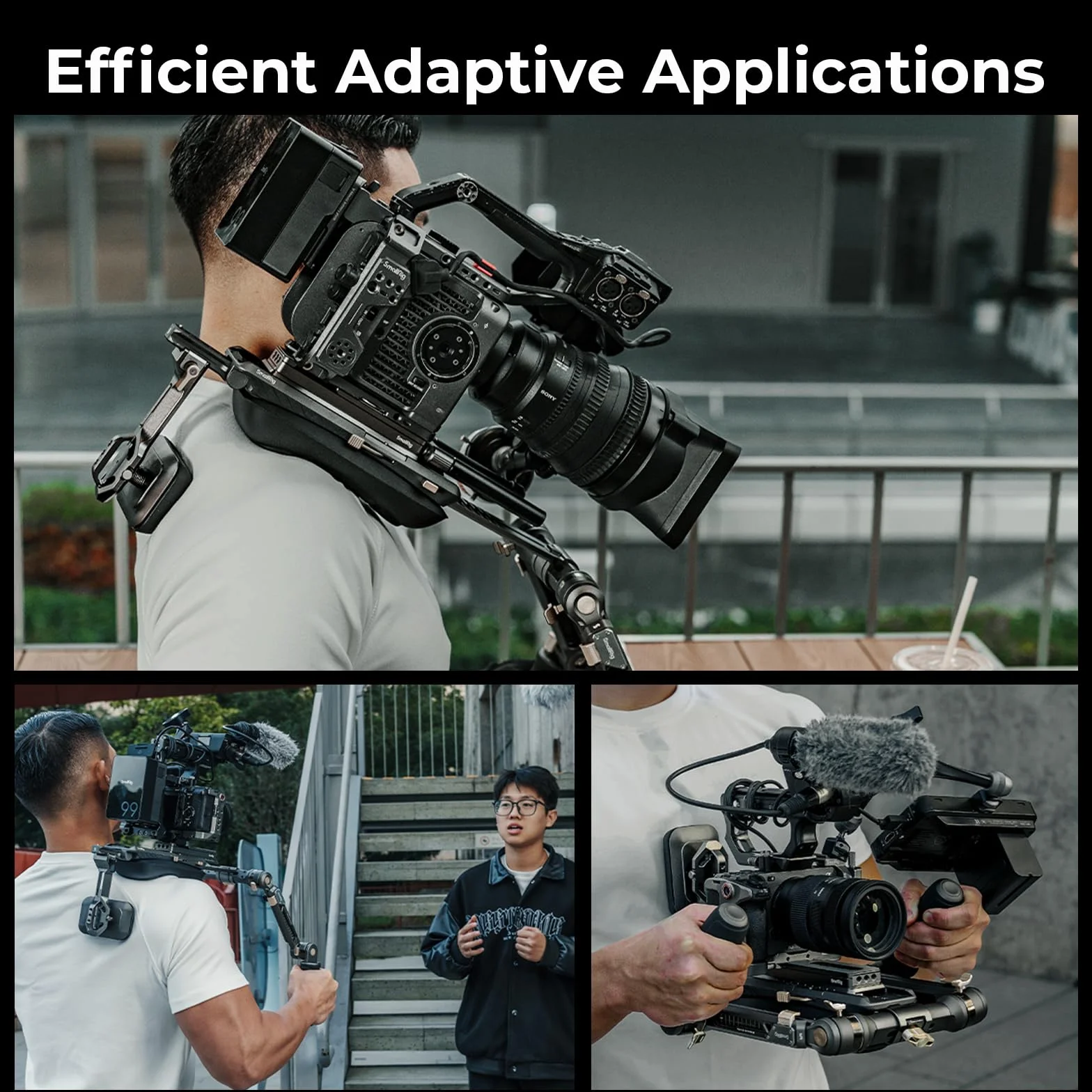 SMALLRIG HawkLock SR007 Pro - 4181B - Kit di supporto per spalla per fotocamere mirrorless e videocamere, regolazione rapida One Touch, compatibile con Arca-Swiss/MFT, SR007 Pro - 4181B