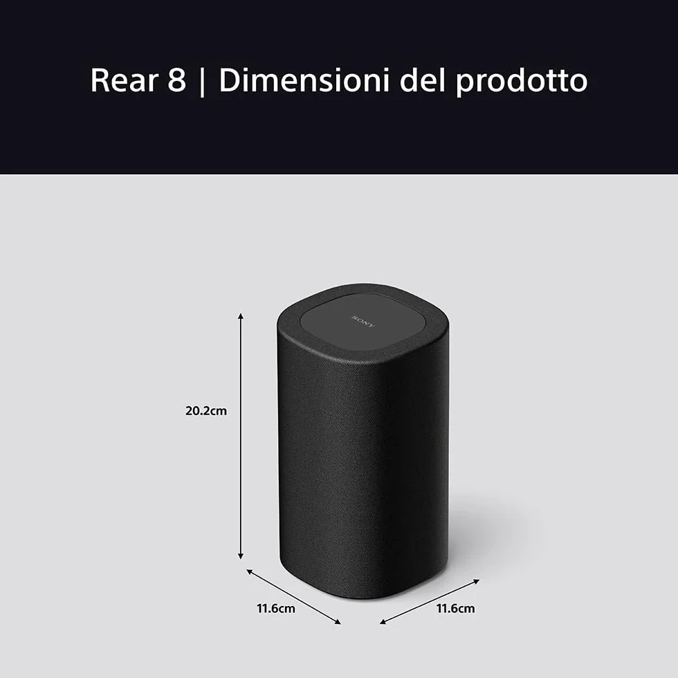 Sony BRAVIA Theatre Rear 8 altoparlanti posteriori wireless - Audio surround | 360 Spatial Sound Mapping potenziato | IMAXⓇ Enhanced compatibile | Design compatibile con soundbar e subwoofer