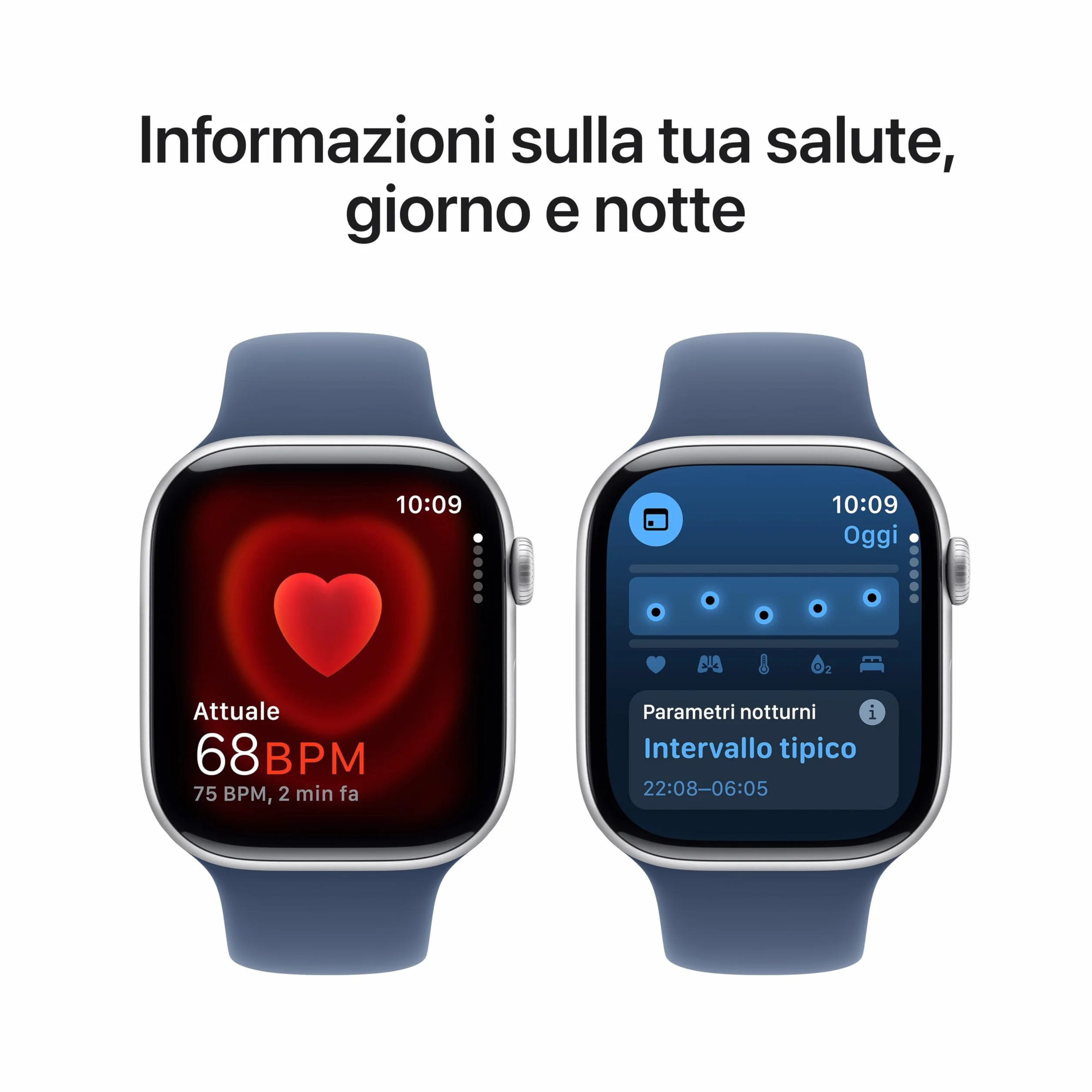 Apple Watch Series 10 [GPS, 46mm] - Case in Alluminio Argento con Cinturino Loop Sportivo Blu Denim, One Size (Ricondizionato)