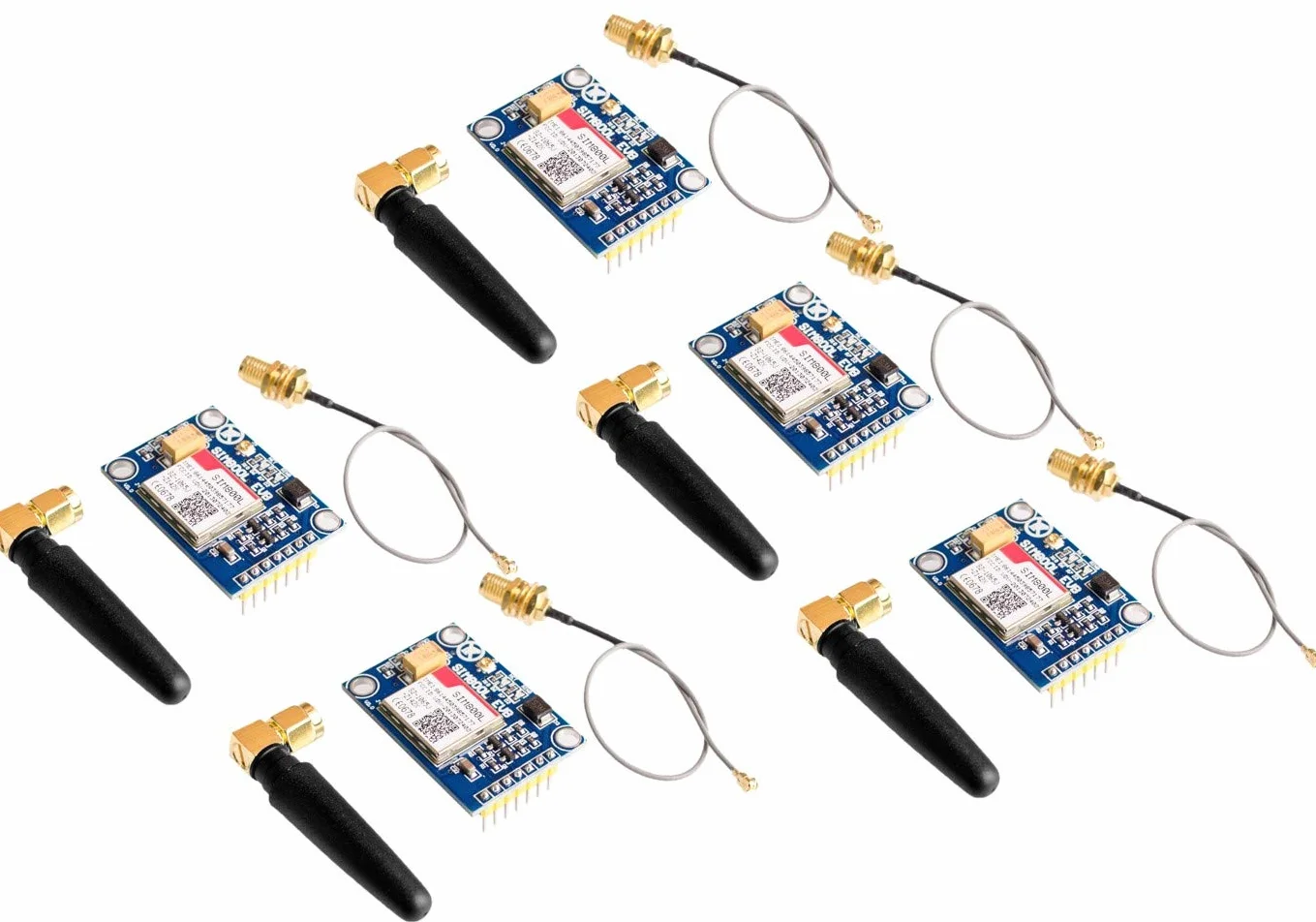 5pcs SIM800L V2.0 5V Wireless GSM GPRS MODULE Quad-Band with Antenna Cable Cap