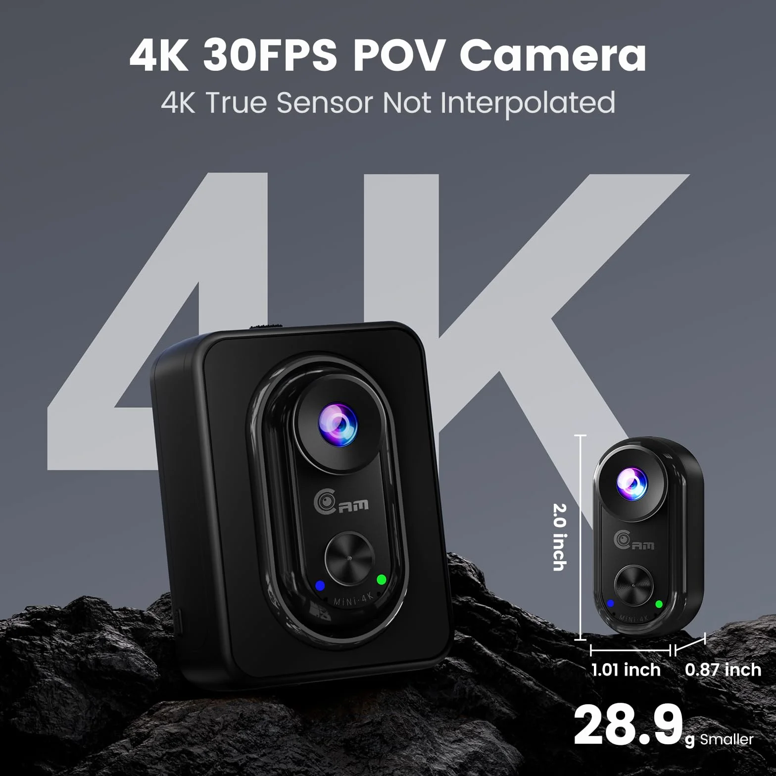 4K Mini Action Cam – Body Cam Magnetica con WiFi, Telecamera Indossabile con Stabilizzazione a 6 assi, Batteria Espandibile, POV Camera per Moto/Viaggi/Animali domestici/Casco