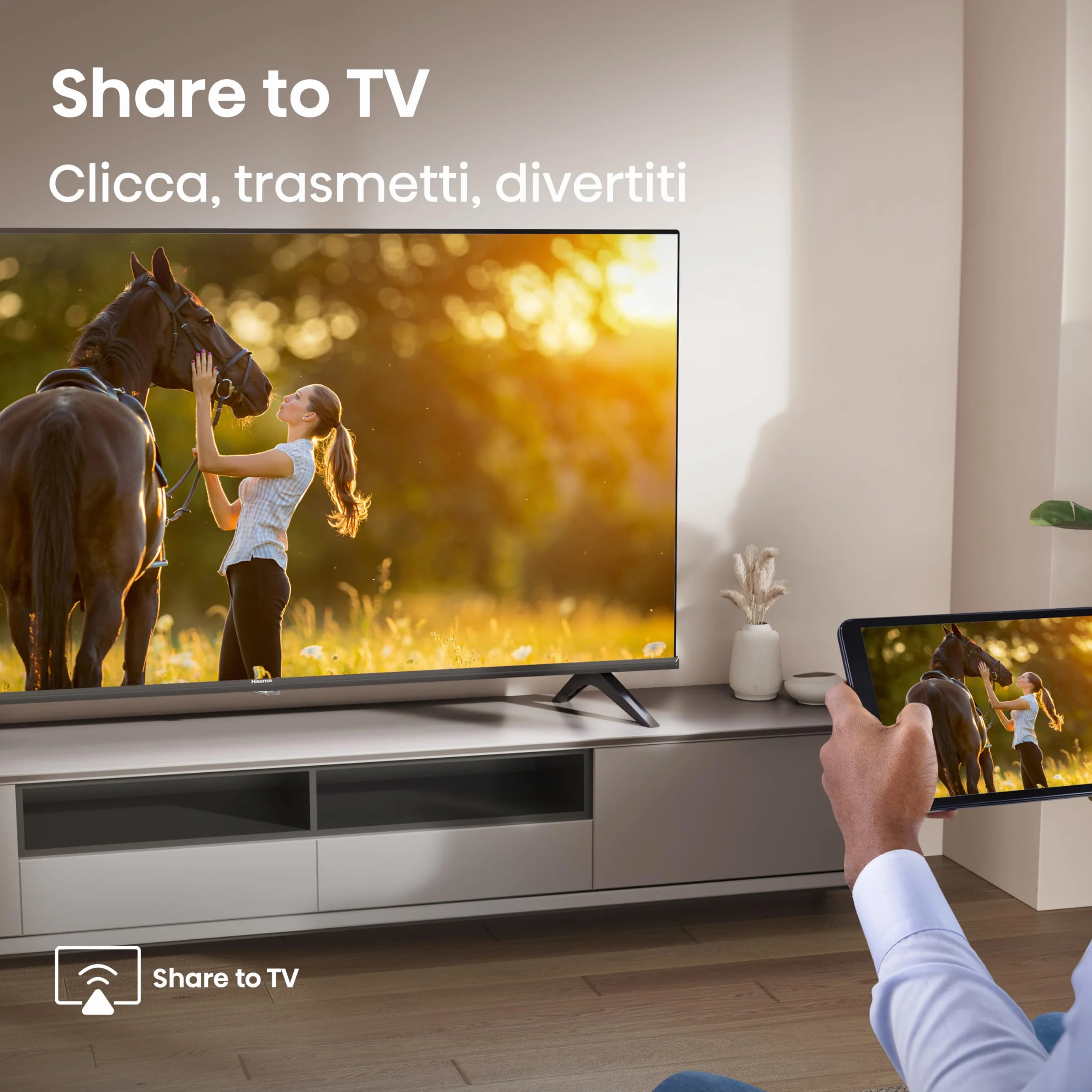 Hisense TV 32" HD Ready 2025 32E41QT, Smart TV VIDAA U8, Airplay2, Game Mode, Works with Alexa, Tuner DVB-T2/S2 HEVC 10, lativù, 32'', 2025 LED