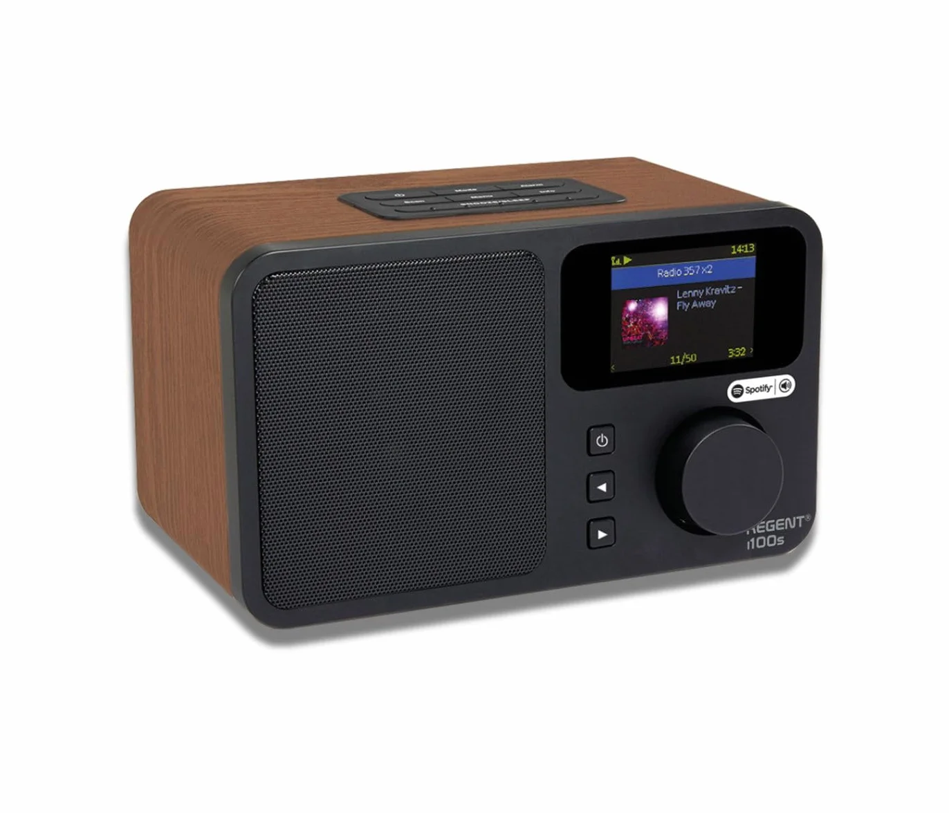 REGENT i100s Radio Internet z SPOTIFY Connect Wi-Fi Radio Cyfrowe Kuchenne z Bluetooth Budzik Snooze Timer Wyświetlacz LCD Kolorowy Drewno