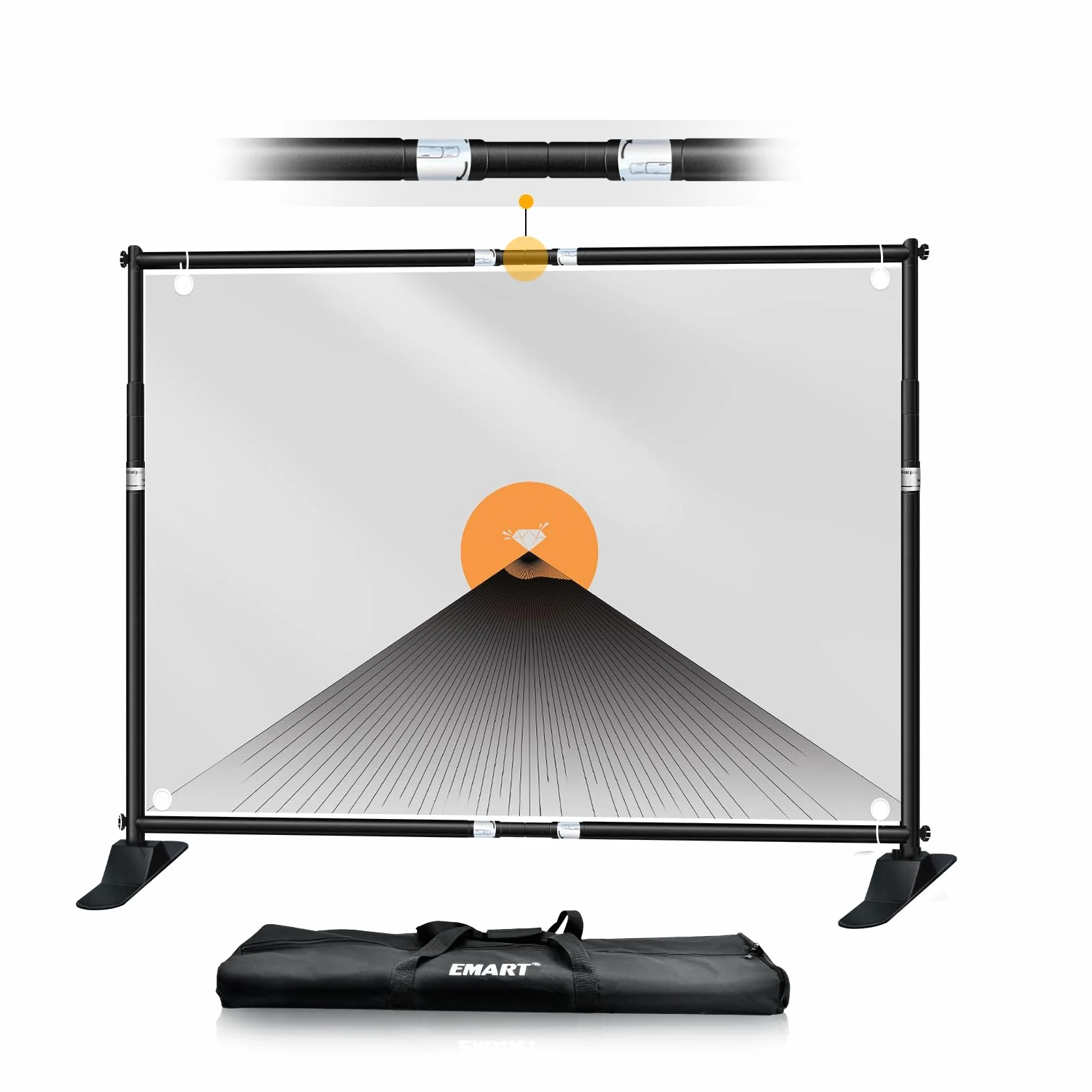 EMART Supporto per Banner 3 x 2,4 m, Supporti per Fondale Fotografico Regolabile per Studio, Fotografia di Ritratti e Prodotti - Aggiornato