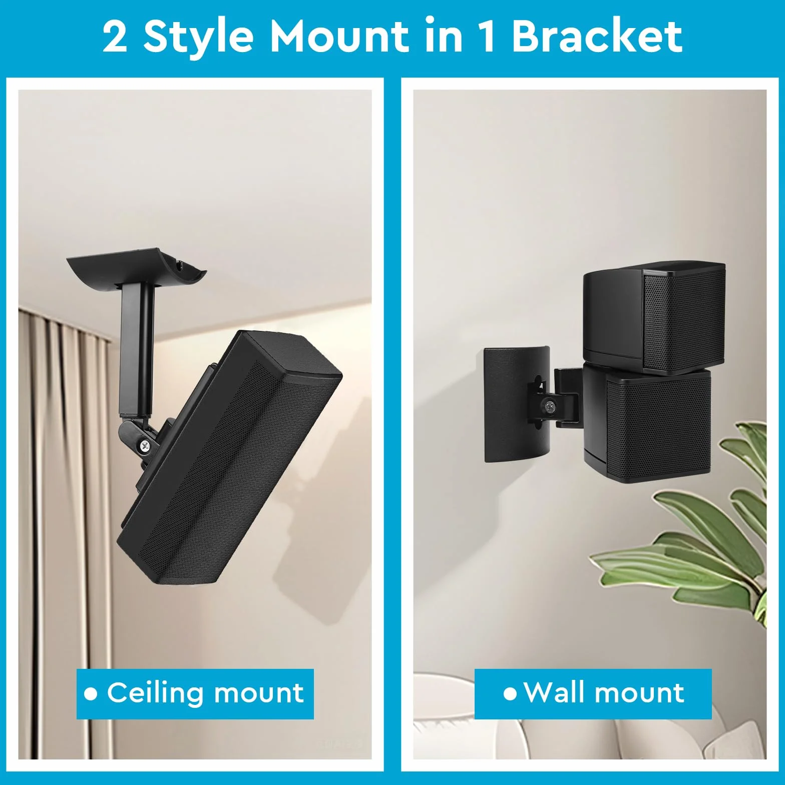 Bose UB-20 UB-20 Series II WB-50 II Supporti per altoparlanti a parete soffitto Braccio regolabile angolazione personalizzabile Nero