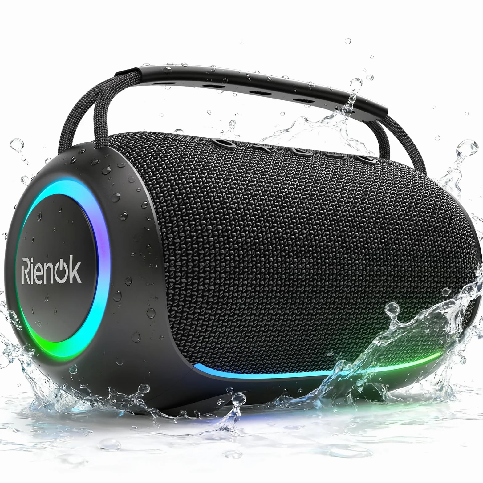 RIENOK Cassa Bluetooth Potente Portatile 80W Esterno Impermeabile IPX6, 30 Ore di Autonomia, Supporta Chiavetta USB/Scheda TF/AUX, Senza Fili Speaker Bluetooth per Feste Campeggio Spiaggia