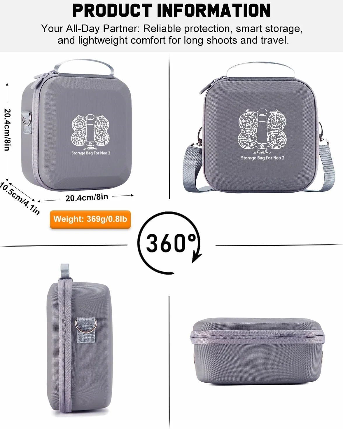 Custodia rigida per DJI Neo 2 Fly More Combo Case, Neo 2 No-rc, valigetta