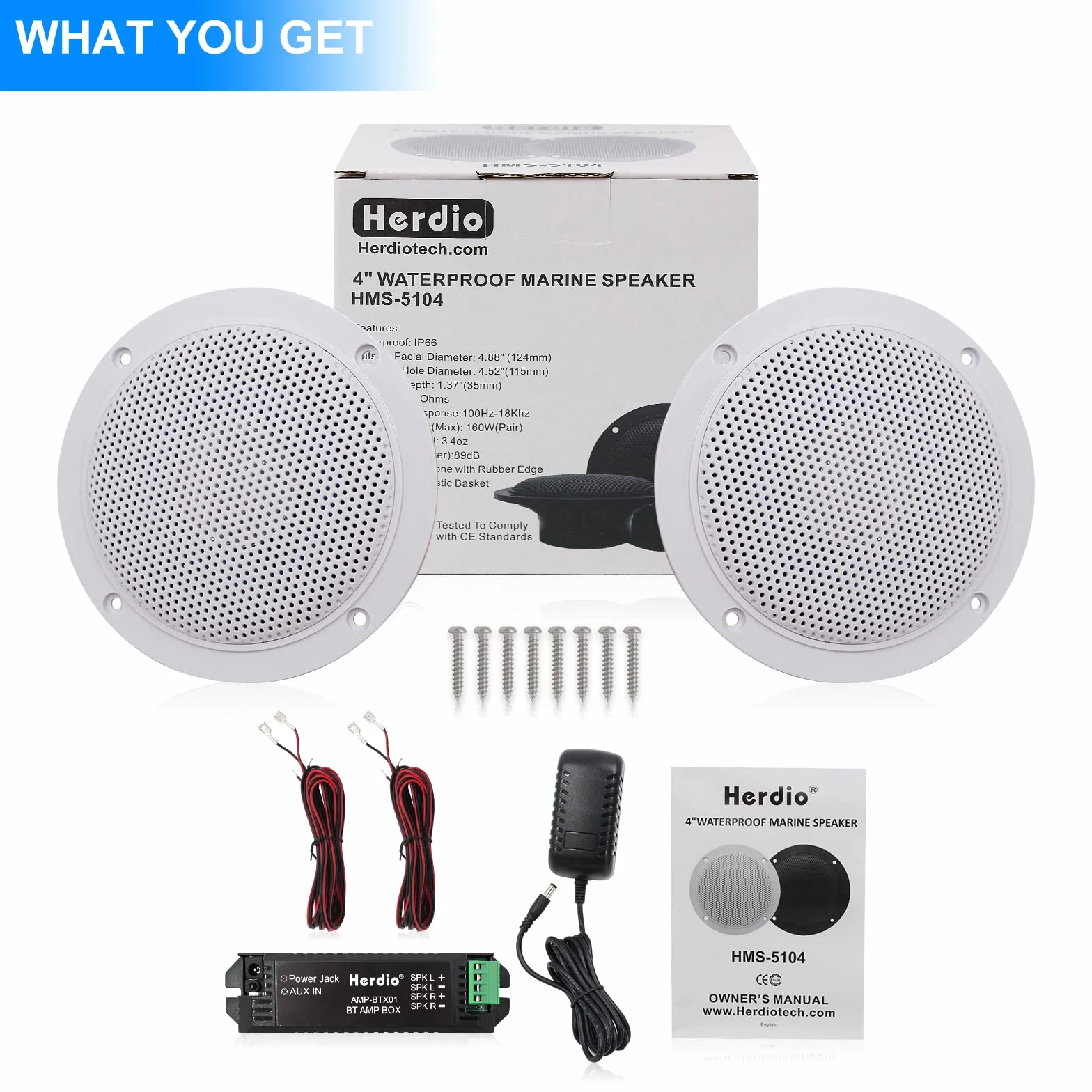 Herdio Set di altoparlanti da soffitto Bluetooth impermeabili