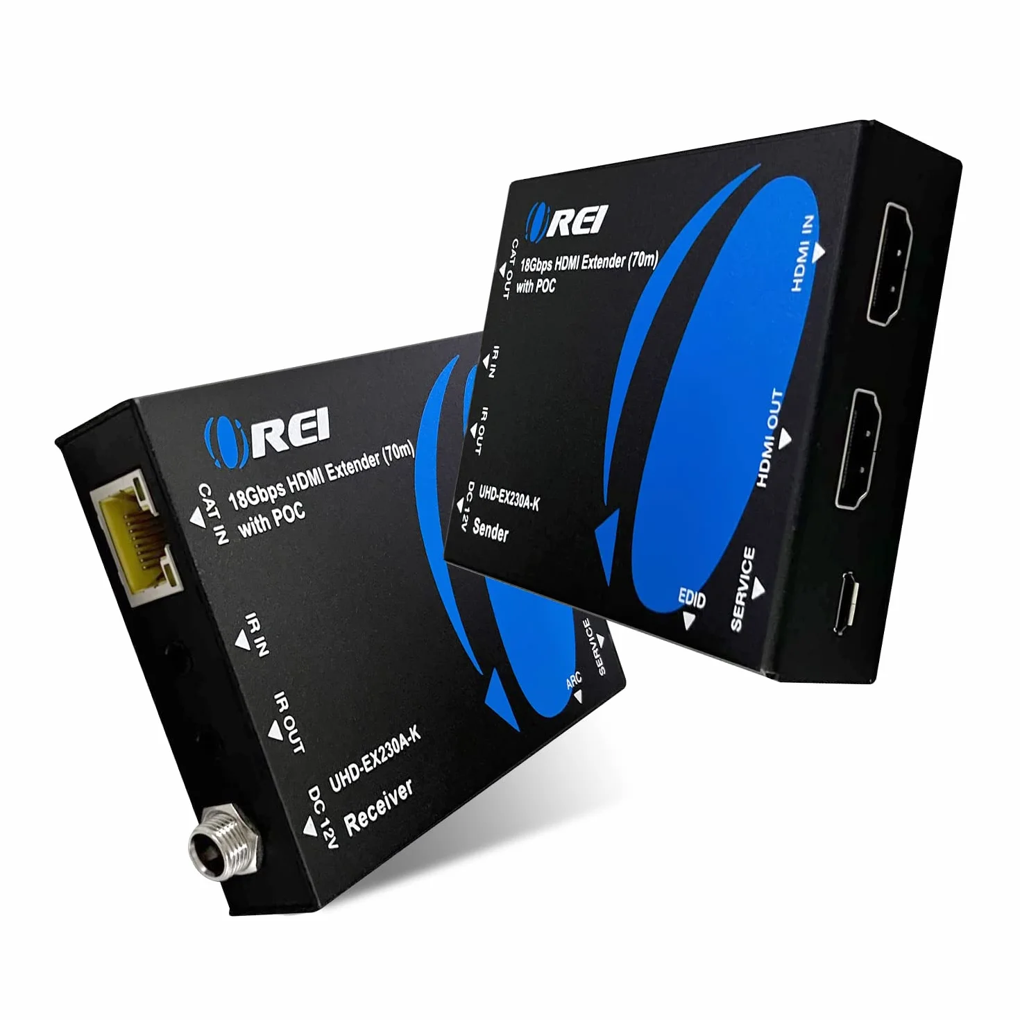 Orei Estensore HDMI 4K su Ethernet, Extender Balun Over Cat6/Cat7 con estrattore audio IR ottico, Loop Out, 4K@60Hz UltraHD, bassa latenza