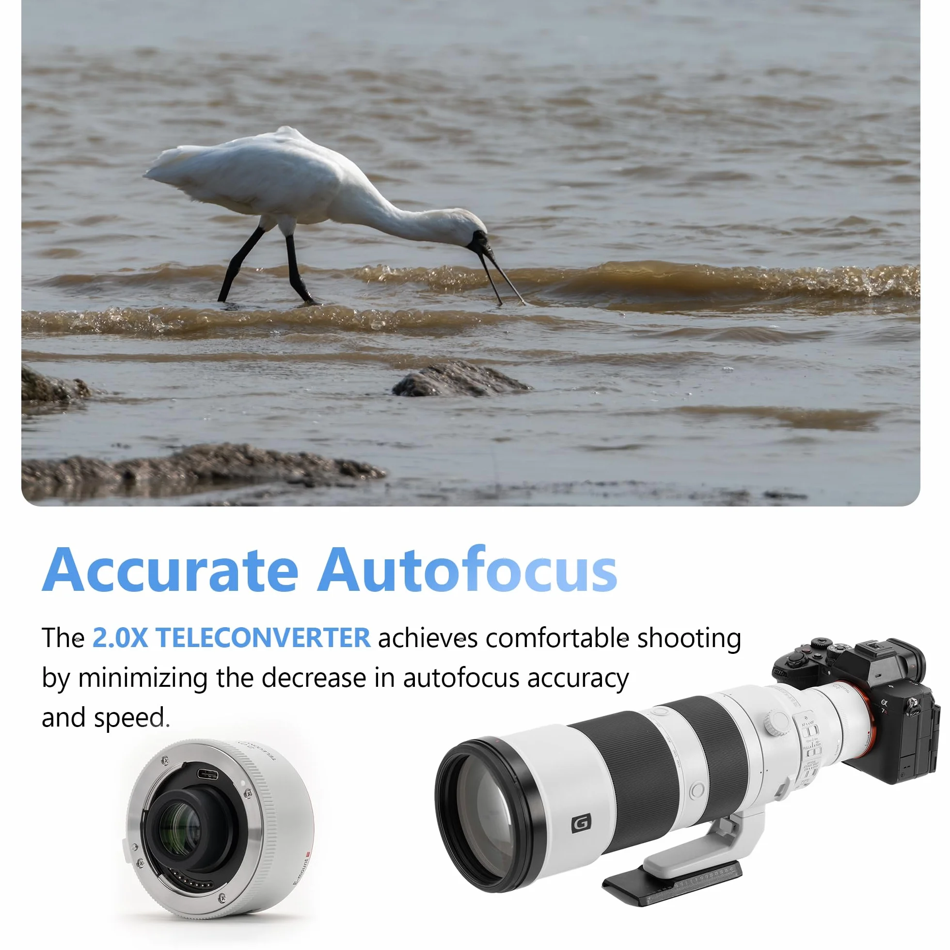 VILTROX Teleconverter TC-2.0X per Sony E Mount Teleobiettivo Extender Autofocus compatibile con obiettivo SEL70-200GM SEL100-400GM SEL200-600G