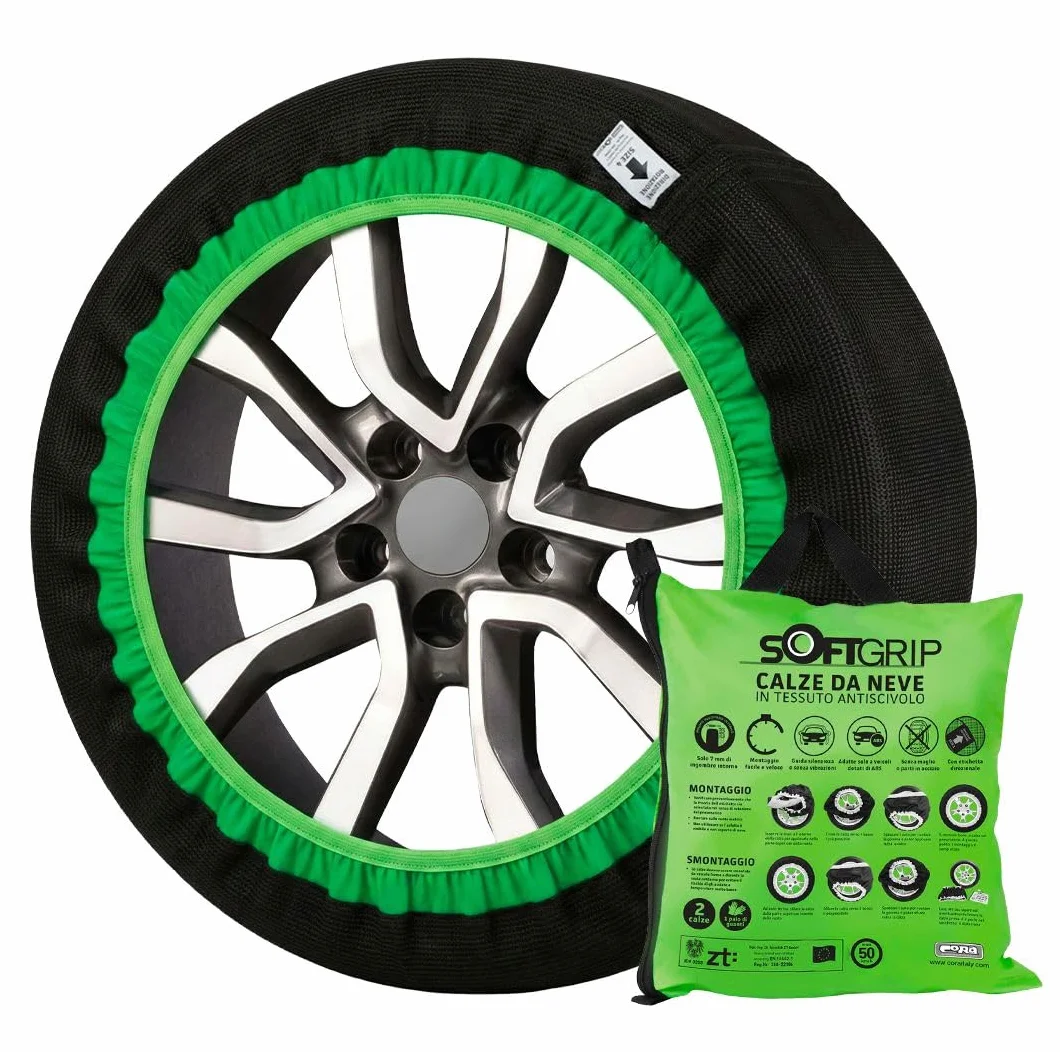 Calze da Neve in Tessuto Antiscivolo SOFTGRIP Omologate EN 16662-1 Misure per Tutti Gli Pneumatici Gruppo 5
