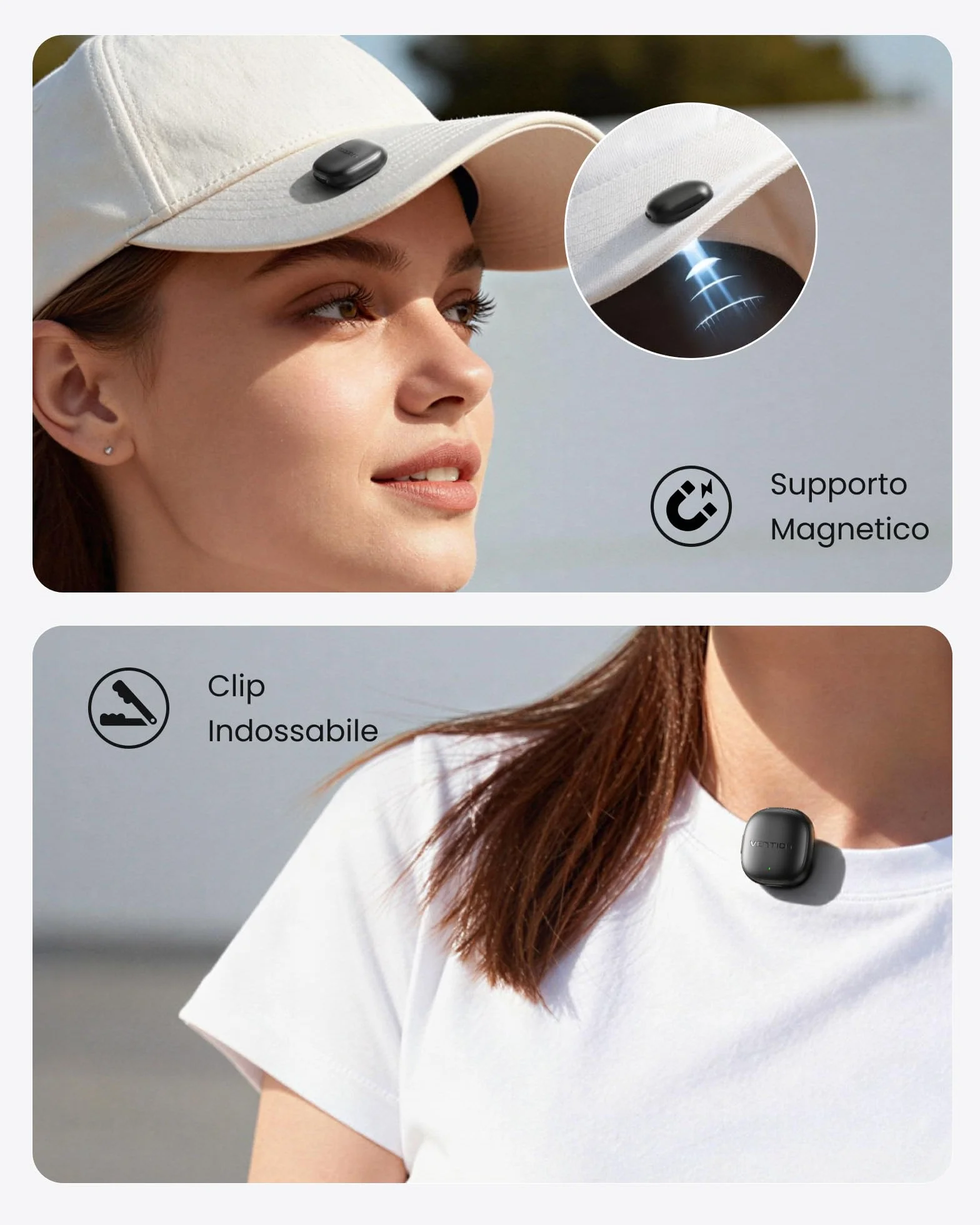 VENTION Mini Microfono Wireless per iPhone 17/16/15 Pro Max, [Plug and Play] USB-C Bluetooth Lavalier Microfono per Android,Dotato di custodia di ricarica da 24 ore per Registrazioni Video,Vlogging