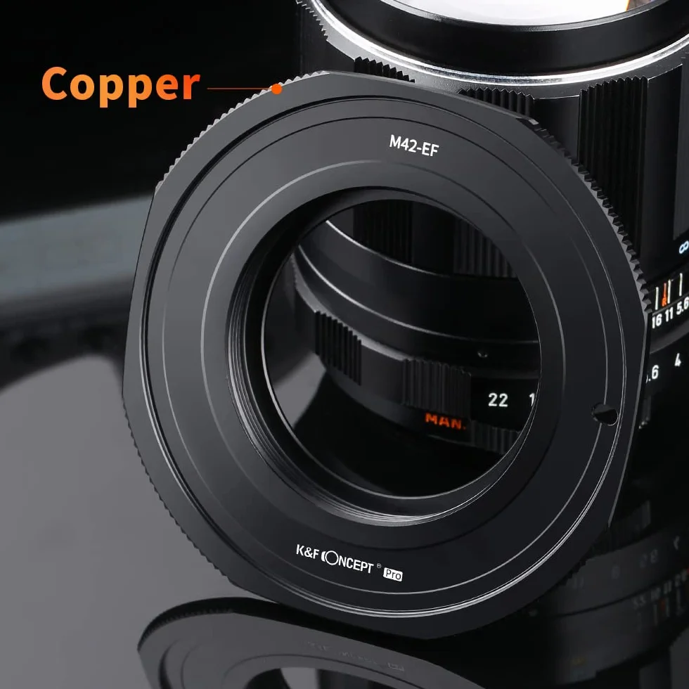 K&F CONCEPT Anello Adattatore per Obiettivo M42-EOS Adatto per Obiettivi M42 su Anelli Adattatore per Obiettivo Fotocamera Compatibile con Canon EOS DSLR