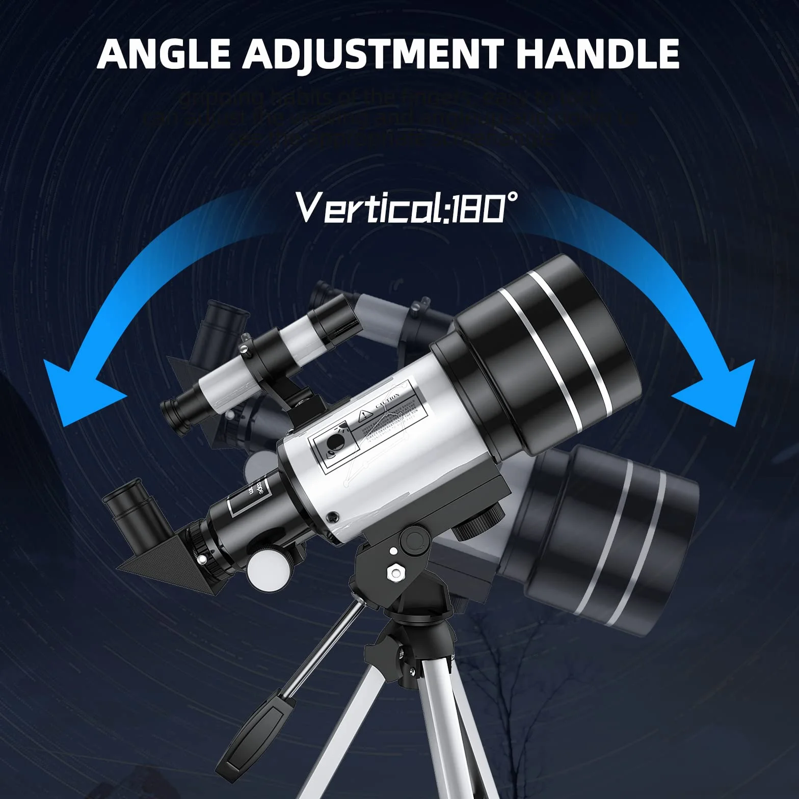 Telescopio refractor de 70 mm de apertura de 400 mm para principiantes de astronomía, telescopio refractario de alta potencia con trípode, revestimiento múltiple
