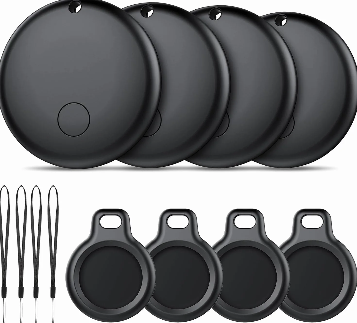 Android Smart Tag Tracker con Google Find Hub IP68 Impermeabile Bluetooth Localizzatore Custodia Protettiva 4 Nero